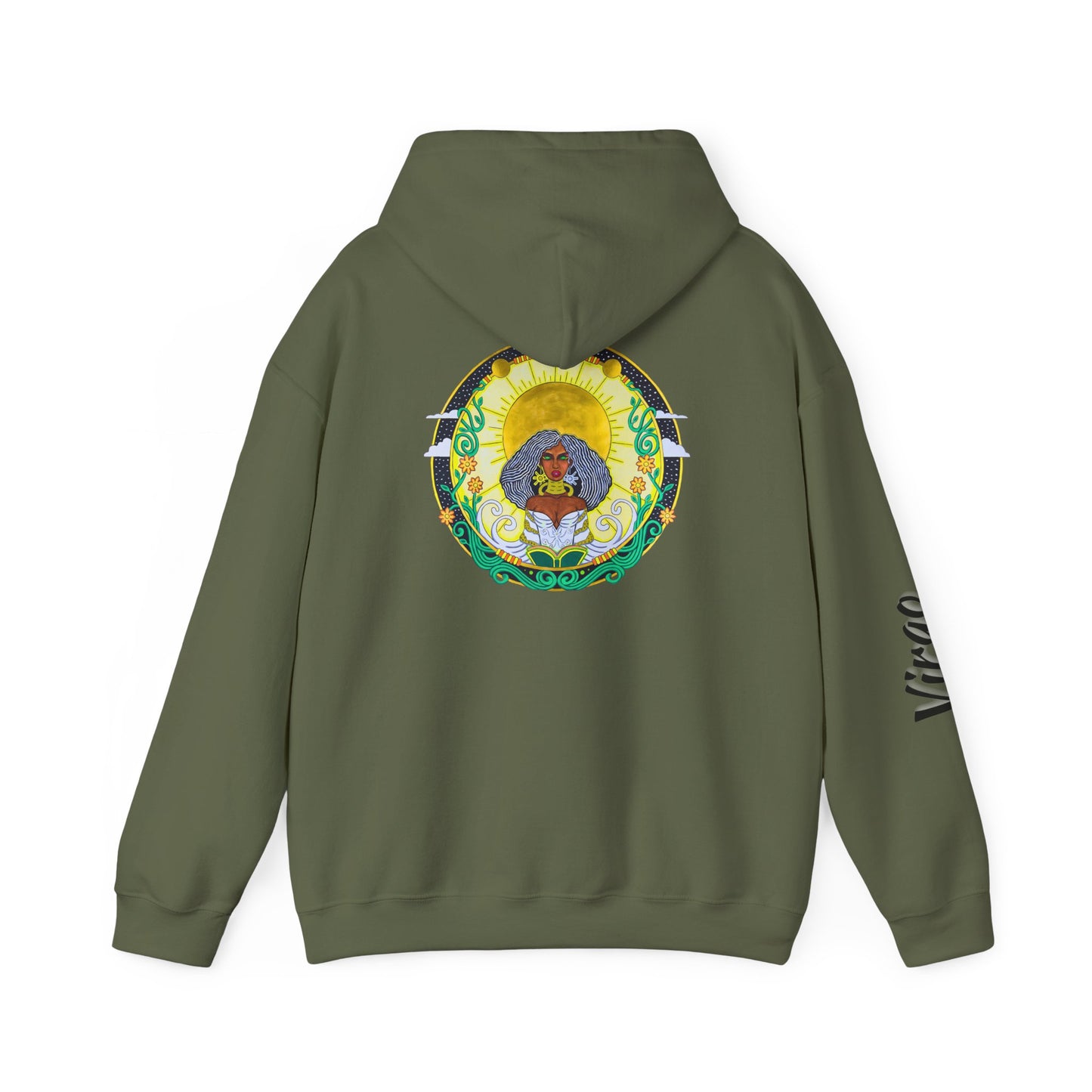 Virgo Zodiac Hoodie – Hand-Drawn Celestial Design (Non-AI)