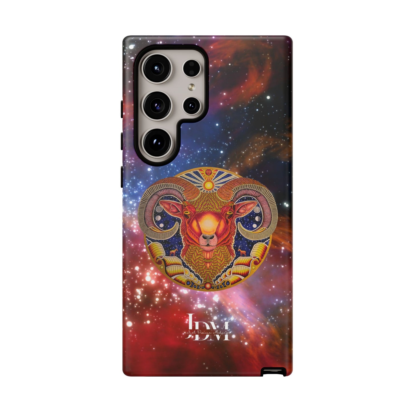 Aries Zodiac Tough Phone Case – Hand-Drawn Celestial Design (Non-AI)