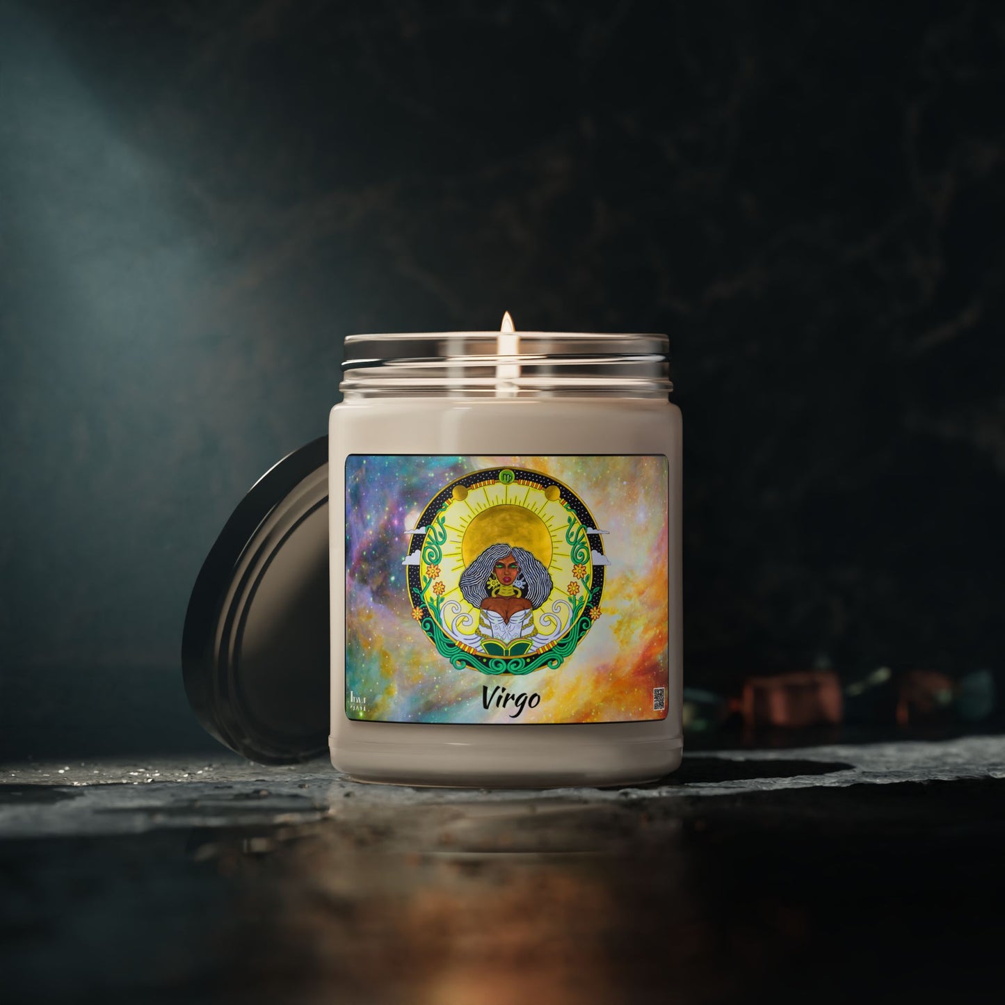 Virgo Zodiac Soy Candle – Hand-Drawn Celestial Design (Non-AI)