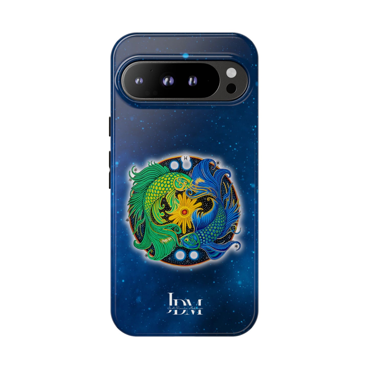 Pisces Zodiac Tough Phone Case – Hand-Drawn Celestial Design (Non-AI)