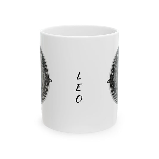 Leo Zodiac Mug – Hand-Drawn Celestial Design (Non-AI) universal