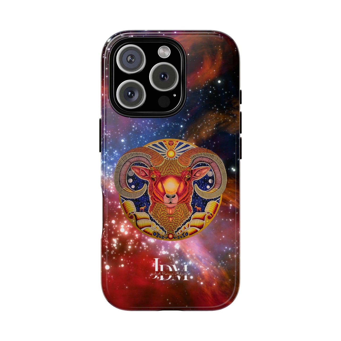Aries Zodiac Tough Phone Case – Hand-Drawn Celestial Design (Non-AI)
