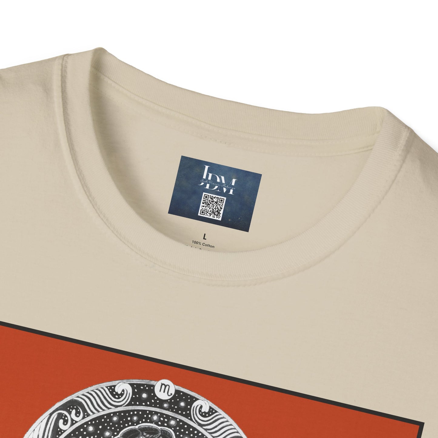 Scorpio Zodiac Crew Neck T-Shirt – Hand-Drawn Celestial Design (Non-AI) Universal