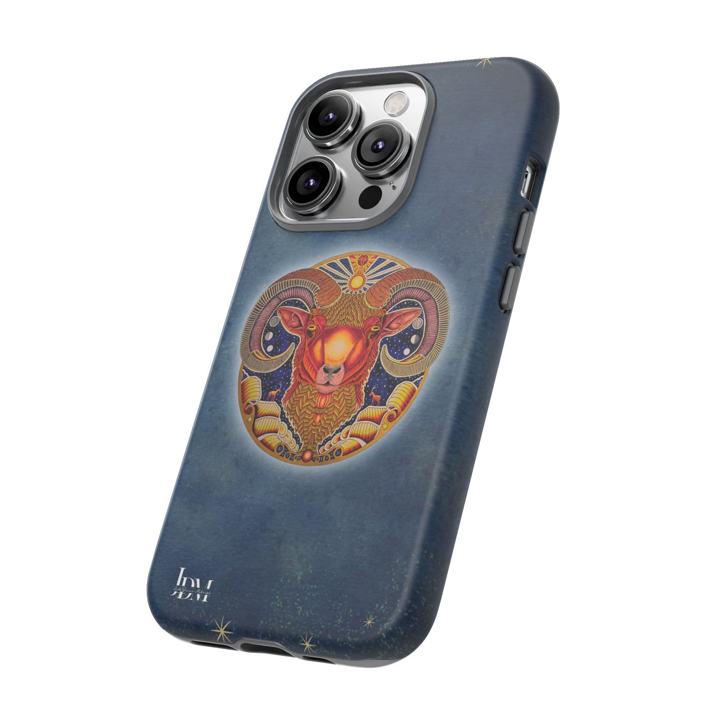 Aries Zodiac Phone Case - Hand-Drawn Celestial Design (Non-AI)