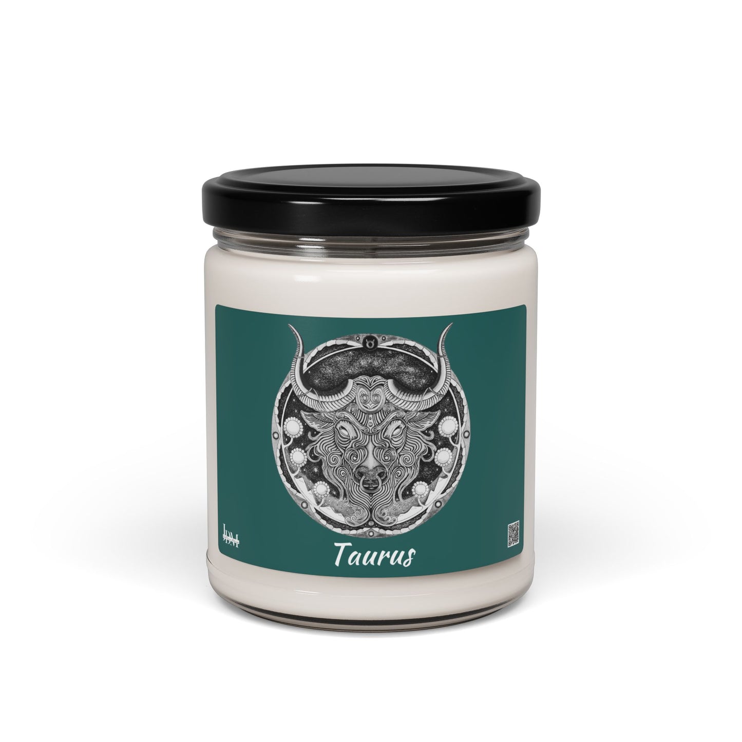 Hand-Drawn Taurus Zodiac Soy Candle | Astrology Horoscope | Celestial Scented Vegan Candle | Fire Sign Birthday Gift | Non-AI Original Art | Universal Decor