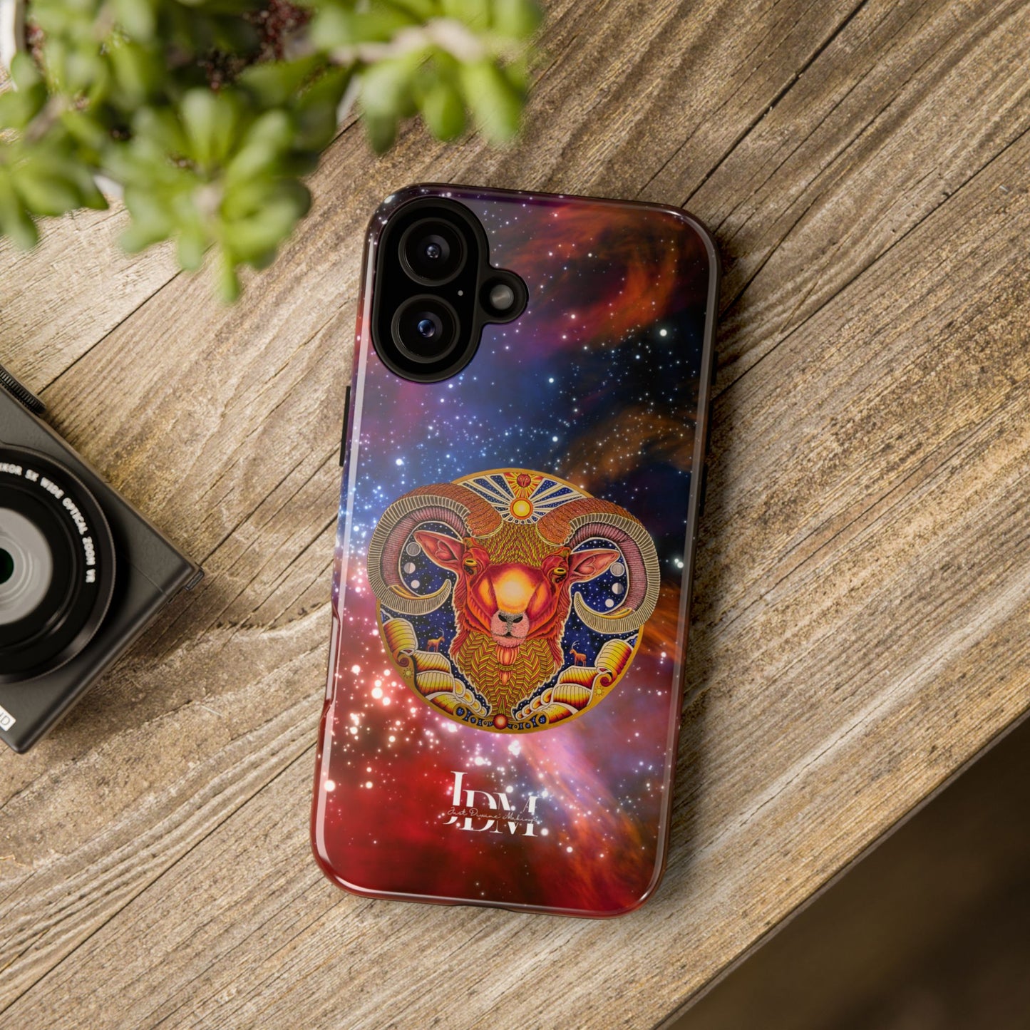 Aries Zodiac Tough Phone Case – Hand-Drawn Celestial Design (Non-AI)