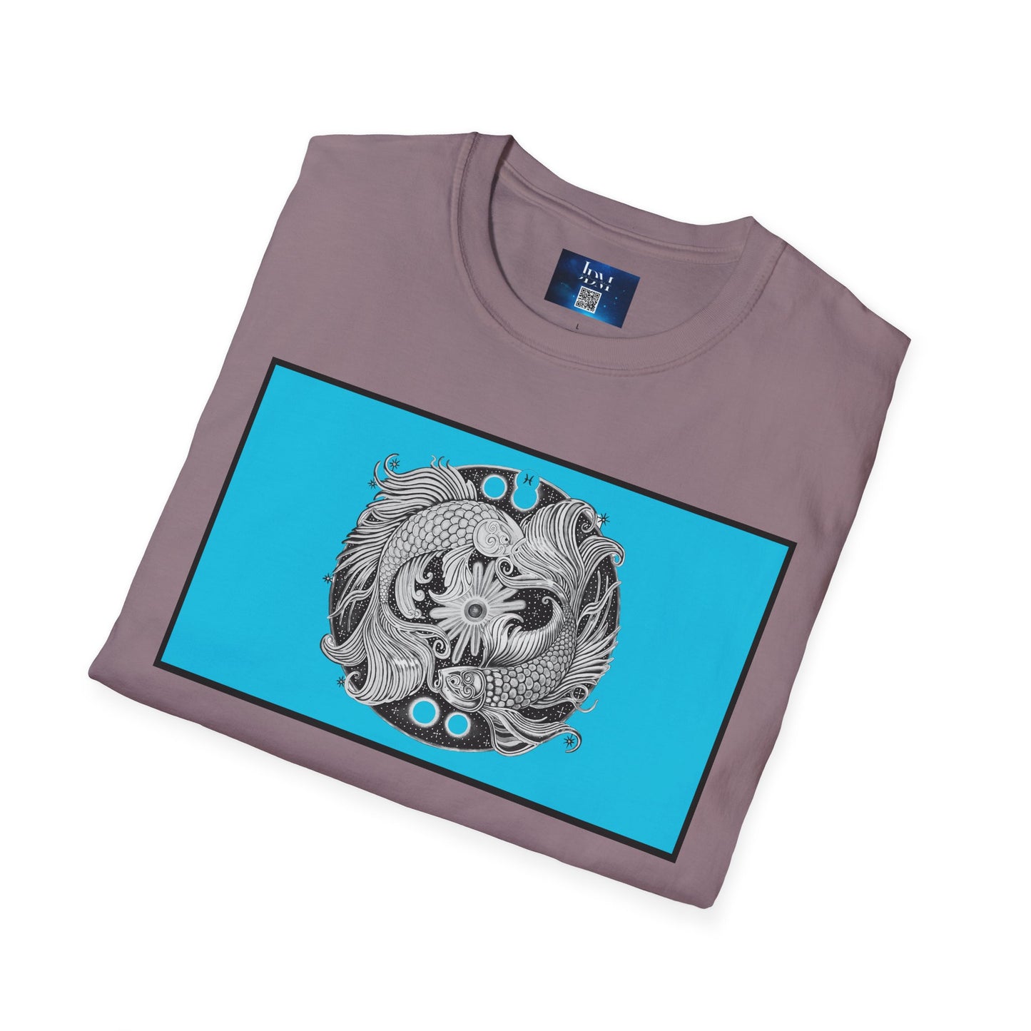 Pisces Zodiac SoftStyle T-Shirt - Hand-Drawn Celestial Design (Non-AI)  Universal