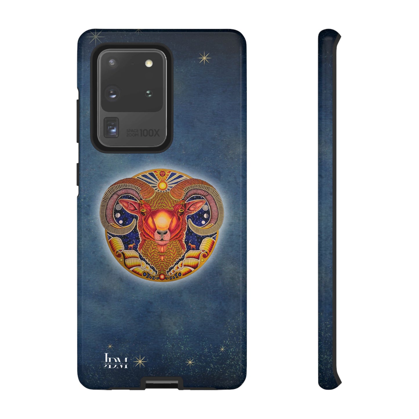 Aries Zodiac Phone Case - Hand-Drawn Celestial Design (Non-AI)