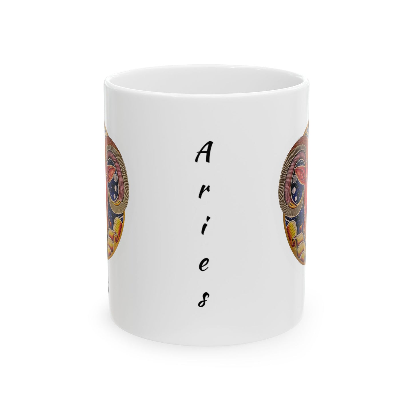 Aries Zodiac 11oz Mug - Hand-Drawn Celestial Design (Non-AI)