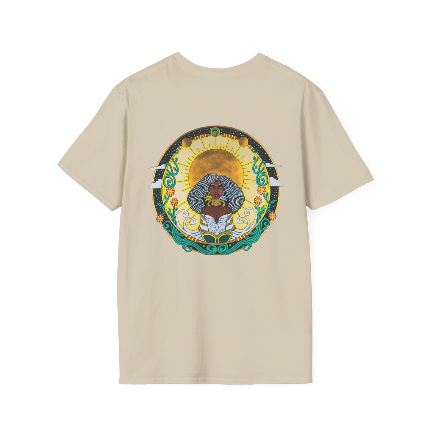 Virgo Zodiac Crew Neck T-Shirt – Hand-Drawn Celestial Design (Non-AI)