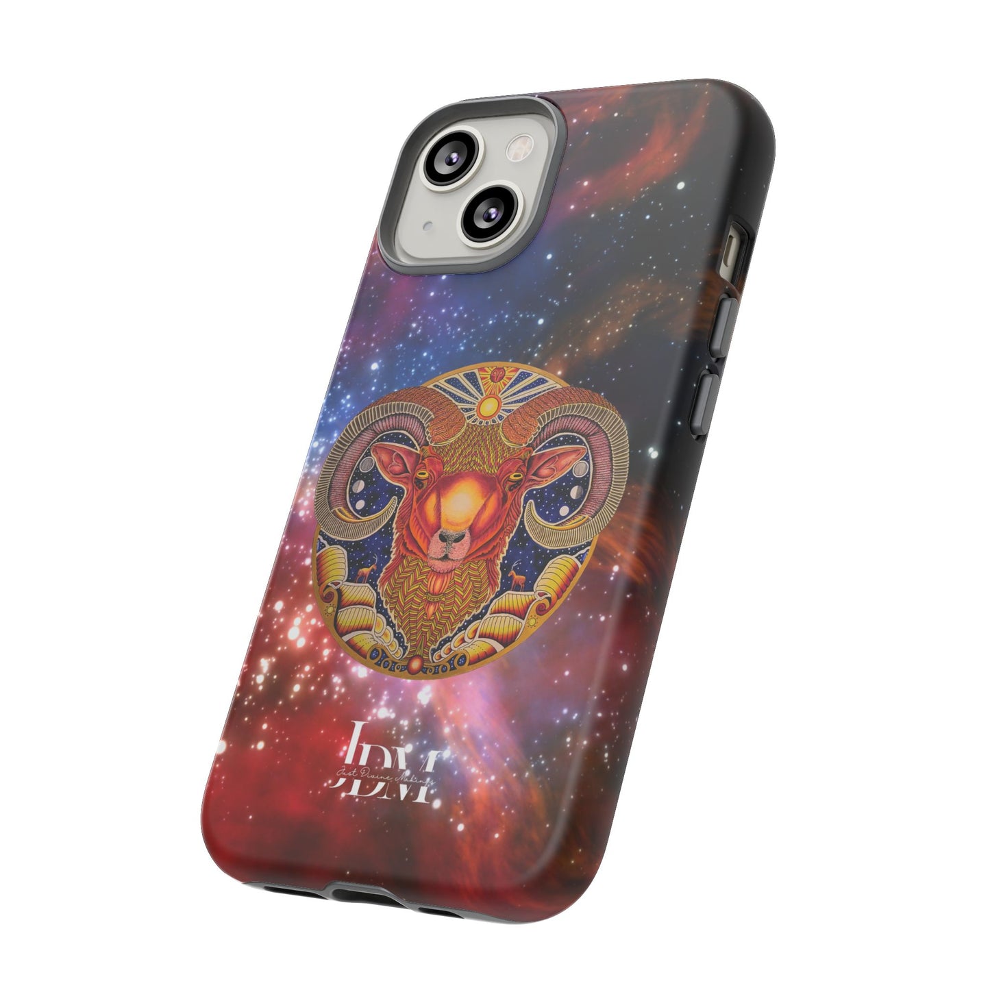 Aries Zodiac Tough Phone Case – Hand-Drawn Celestial Design (Non-AI)