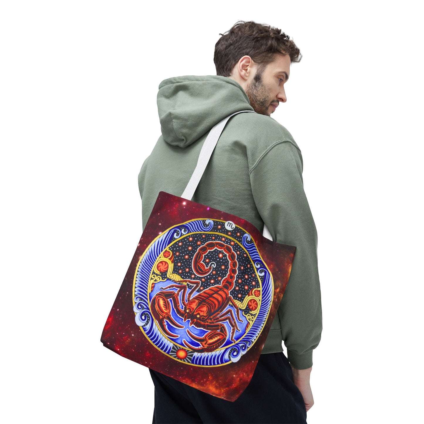 Scorpio Zodiac Tote Bag - Hand-Drawn Celestial Design (Non-AI)