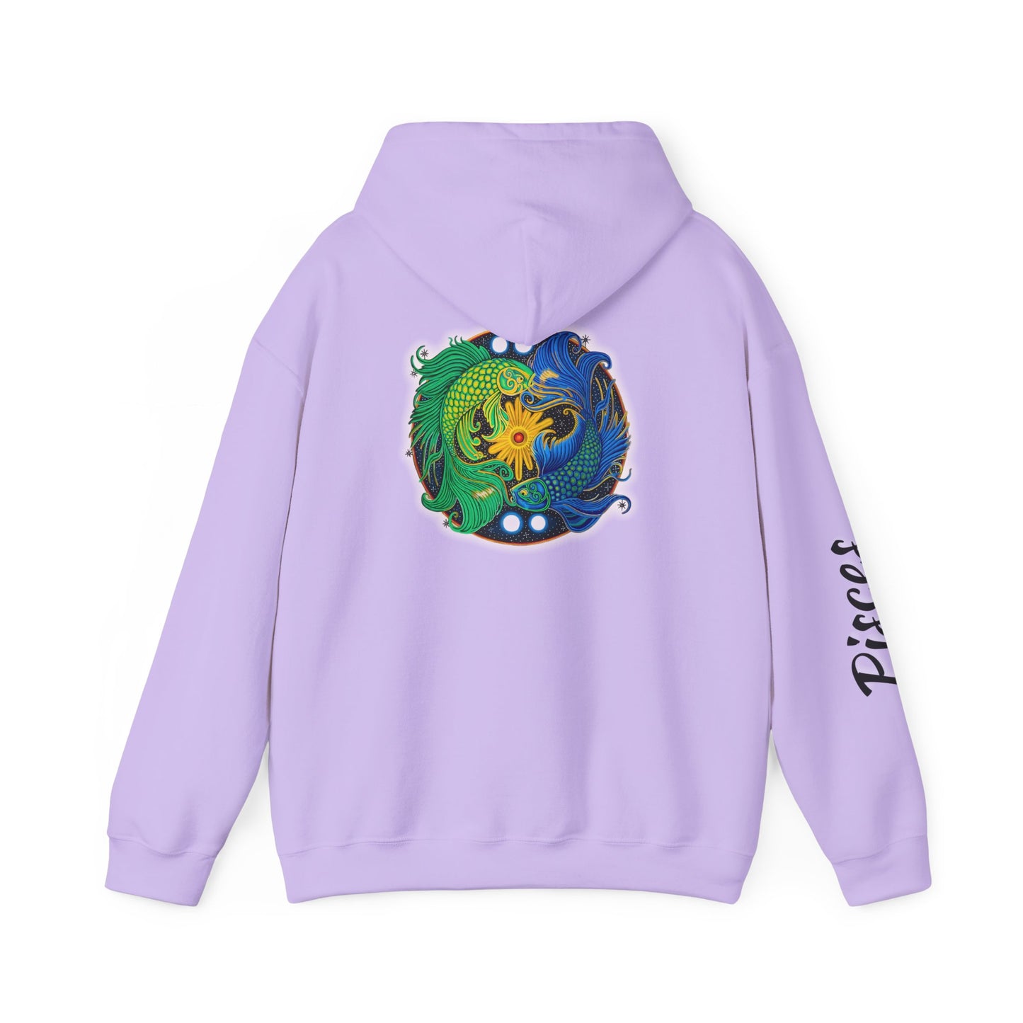 Pisces Zodiac Hoodie – Hand-Drawn Celestial Design (Non-AI)