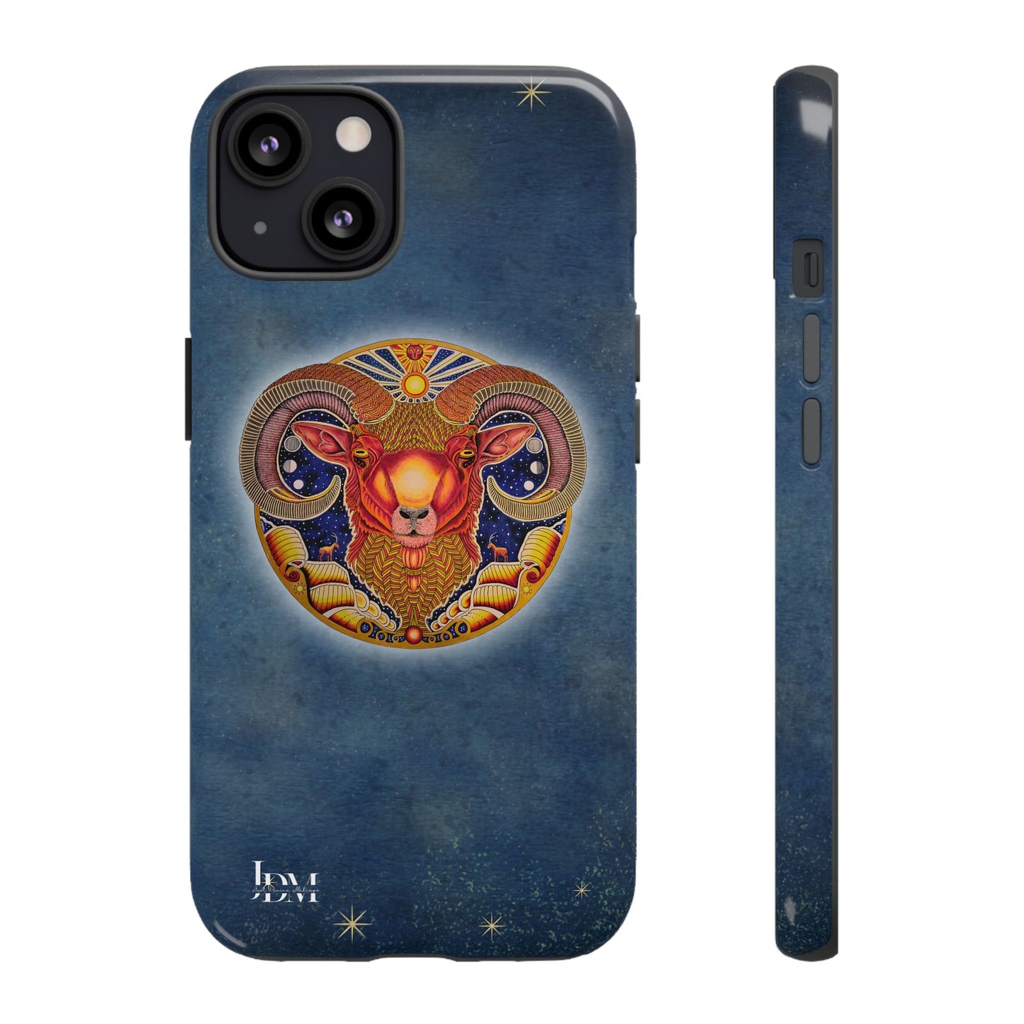 Aries Zodiac Phone Case - Hand-Drawn Celestial Design (Non-AI)