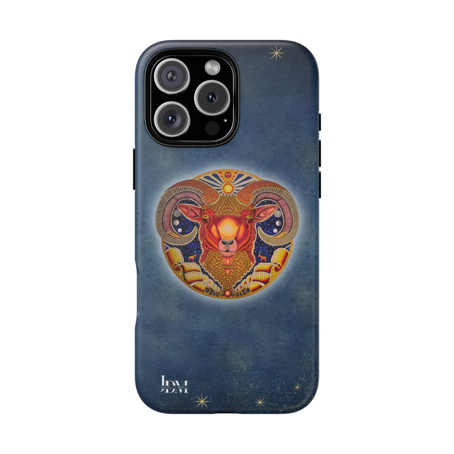 Aries Zodiac Phone Case - Hand-Drawn Celestial Design (Non-AI)