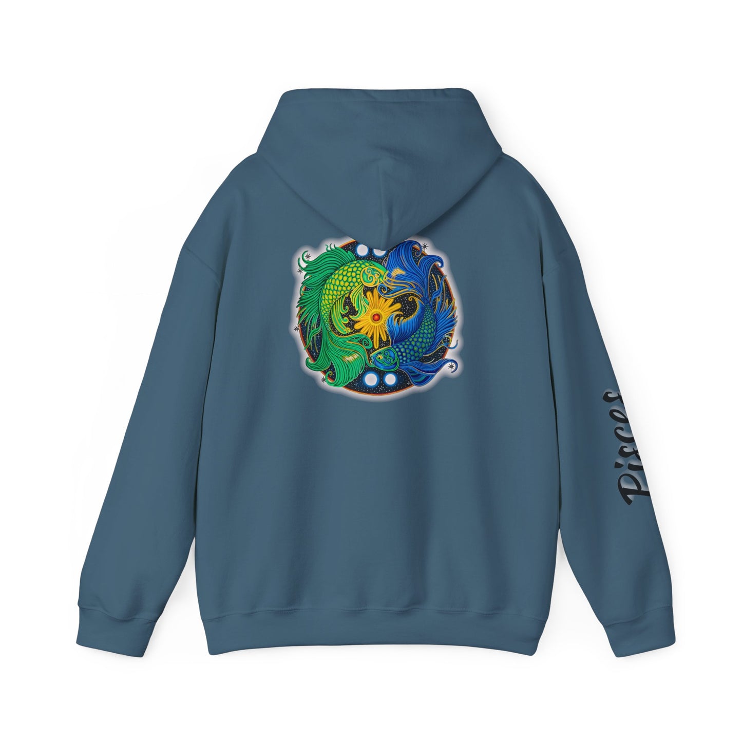 Pisces Zodiac Hoodie – Hand-Drawn Celestial Design (Non-AI)