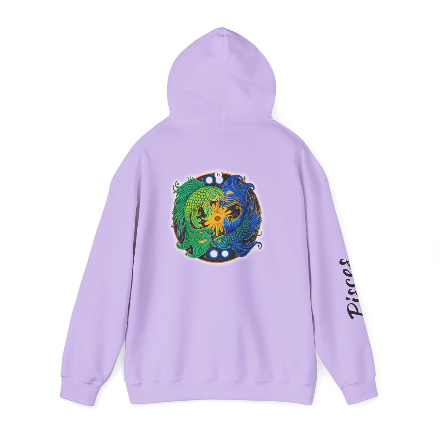 Pisces Zodiac Hoodie – Hand-Drawn Celestial Design (Non-AI)