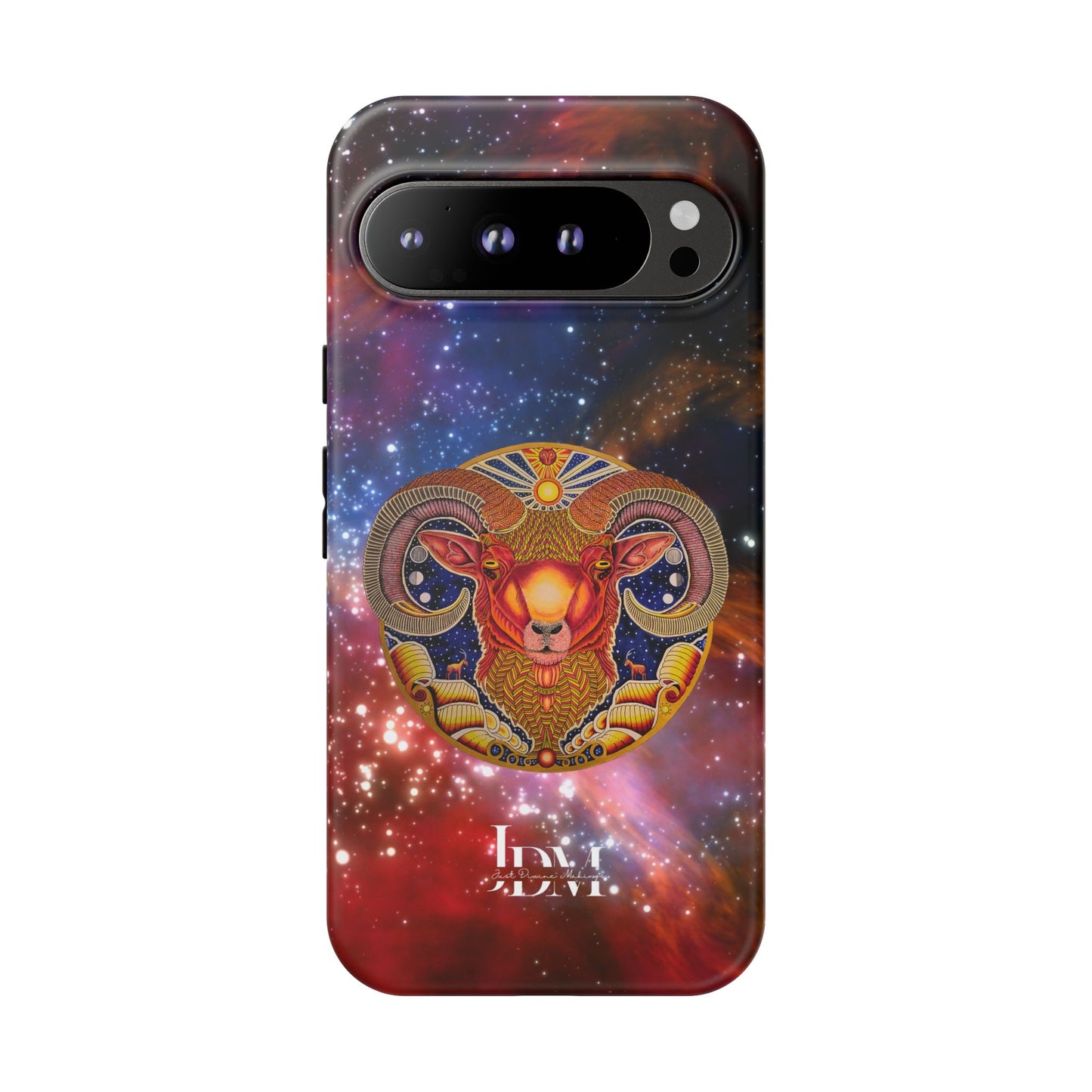 Aries Zodiac Tough Phone Case – Hand-Drawn Celestial Design (Non-AI)