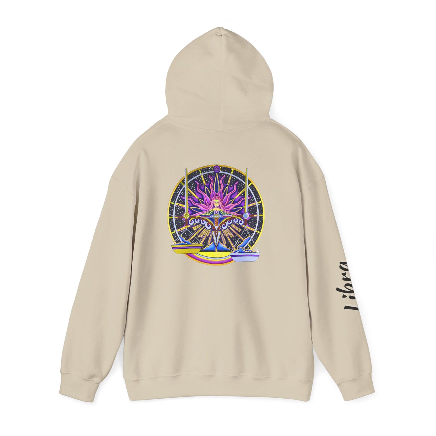 Libra Zodiac Hoodie – Hand-Drawn Celestial Design (Non-AI)