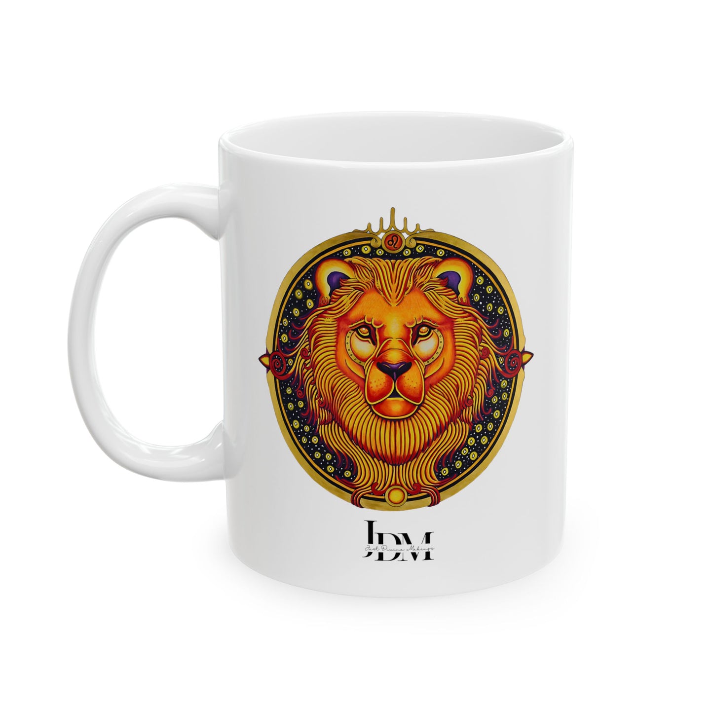 Leo Zodiac Mug – Hand-Drawn Celestial Design (Non-AI)