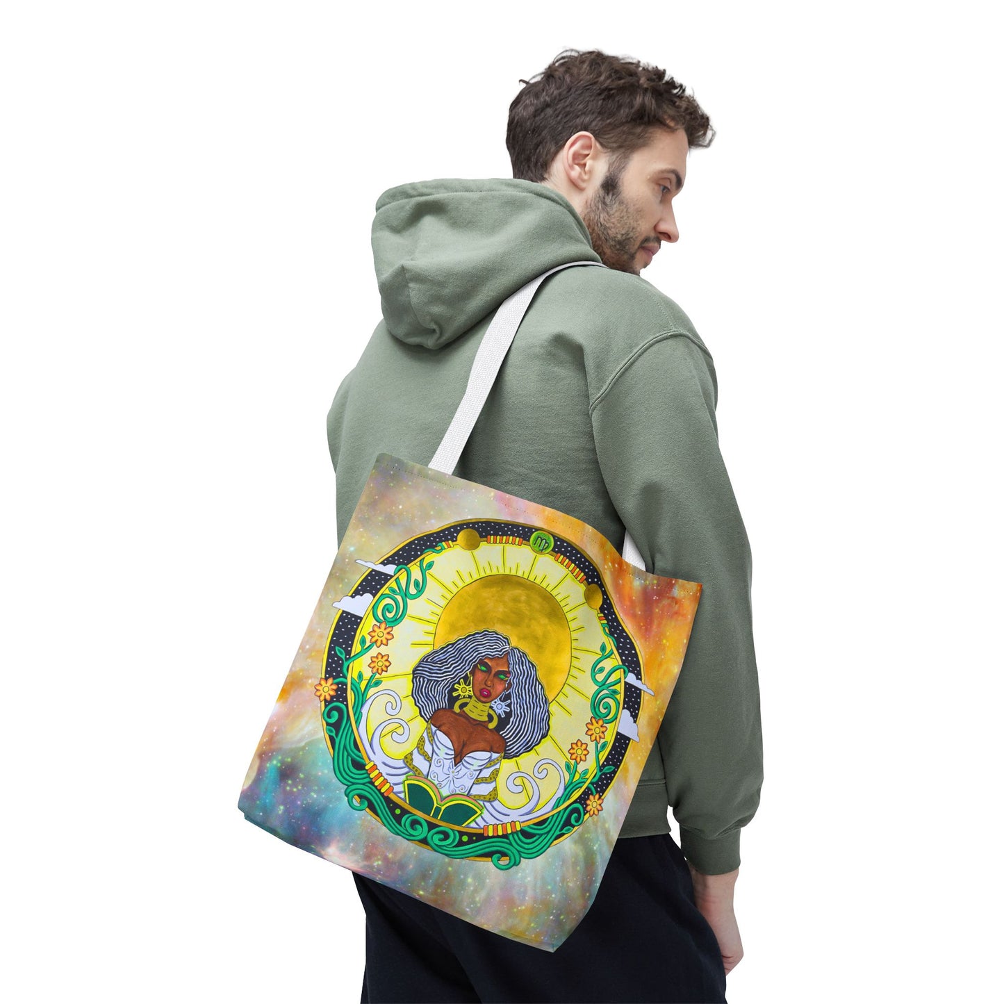 Virgo Zodiac Tote Bag - Hand-Drawn Celestial Design (Non-AI)