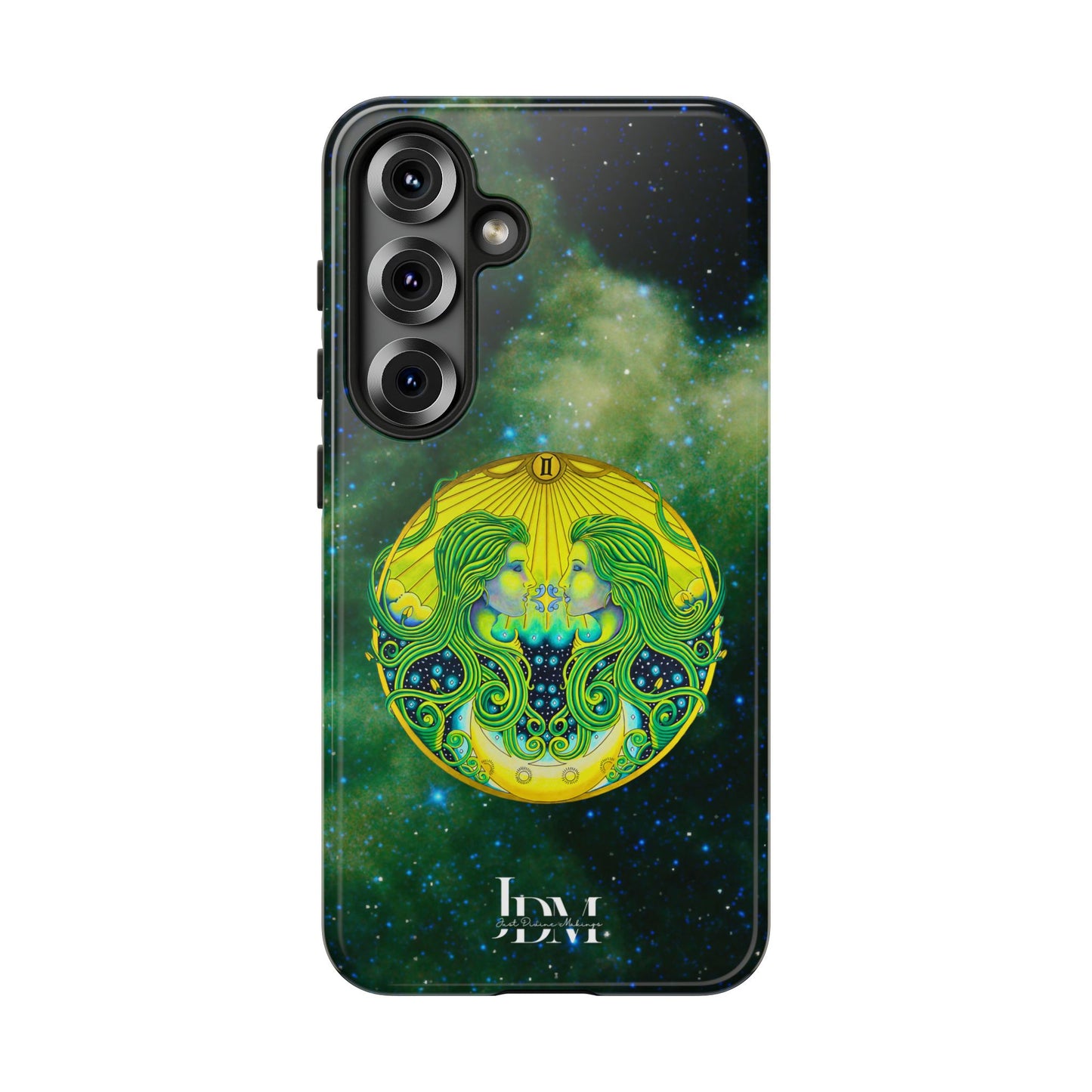 Gemini Zodiac Tough Phone Case – Hand-Drawn Celestial Design (Non-AI)