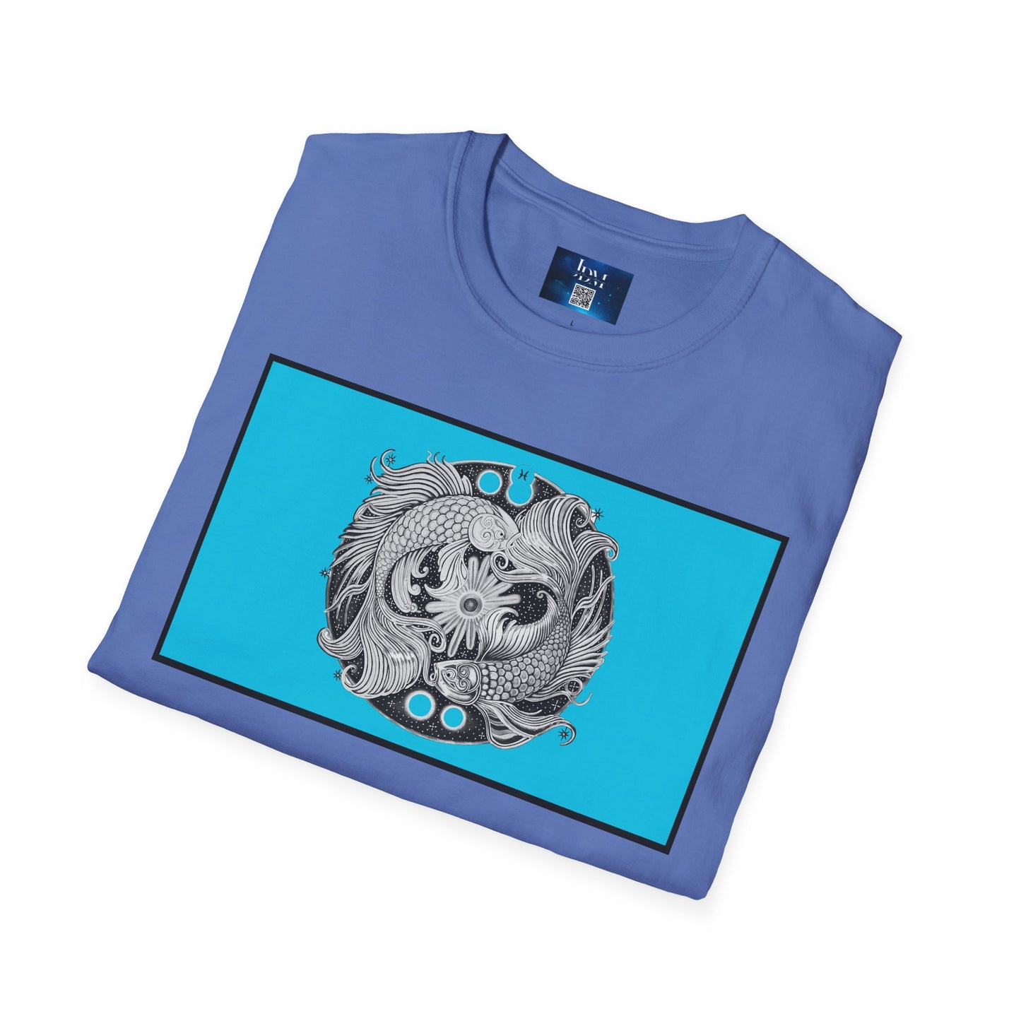 Pisces Zodiac SoftStyle T-Shirt - Hand-Drawn Celestial Design (Non-AI)  Universal