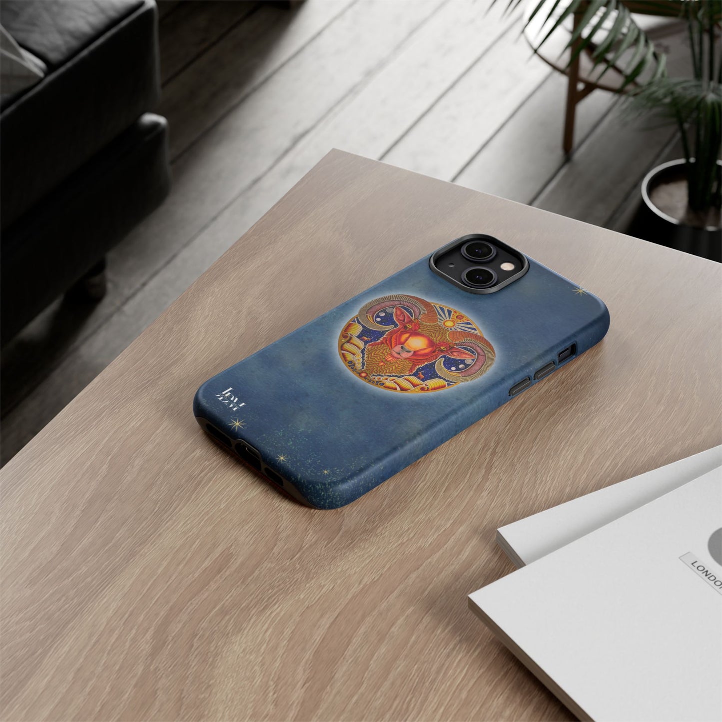 Aries Zodiac Phone Case - Hand-Drawn Celestial Design (Non-AI)