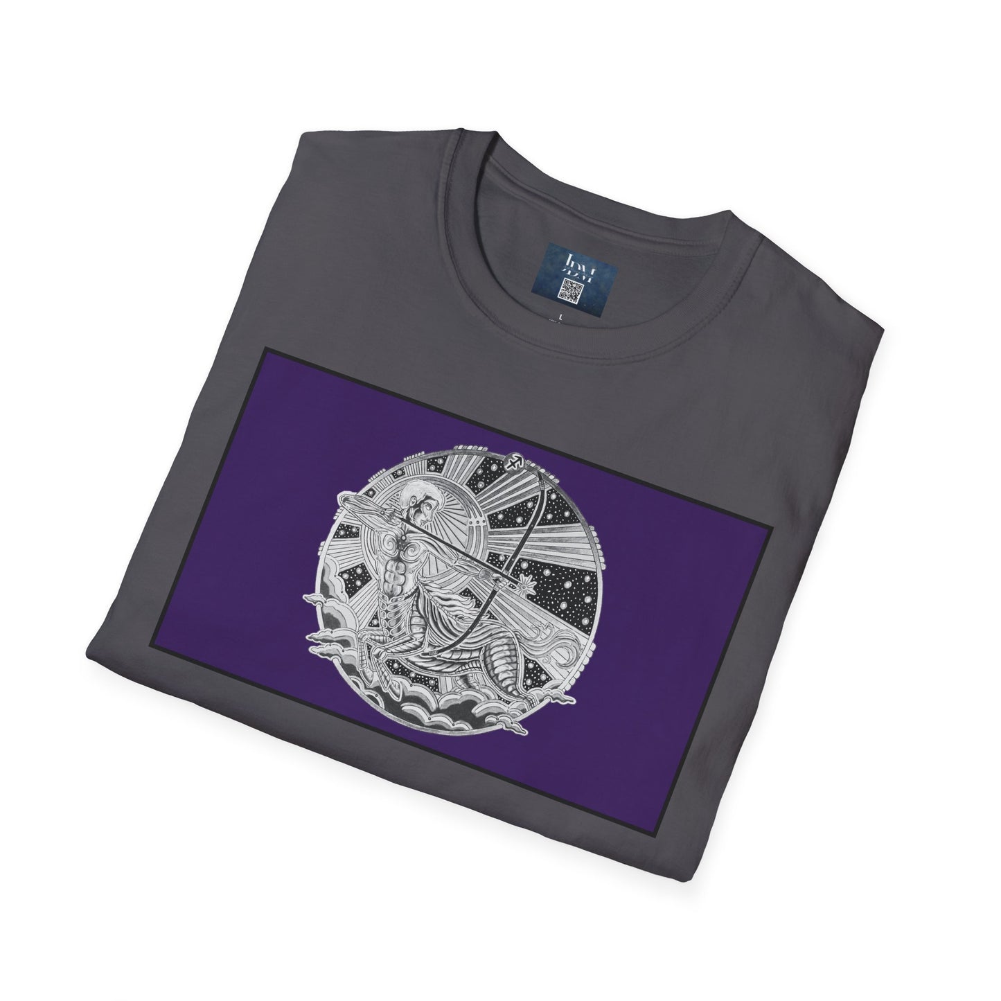 Sagittarius Zodiac Crew Neck T-Shirt – Hand-Drawn Celestial Design (Non-AI) Universal