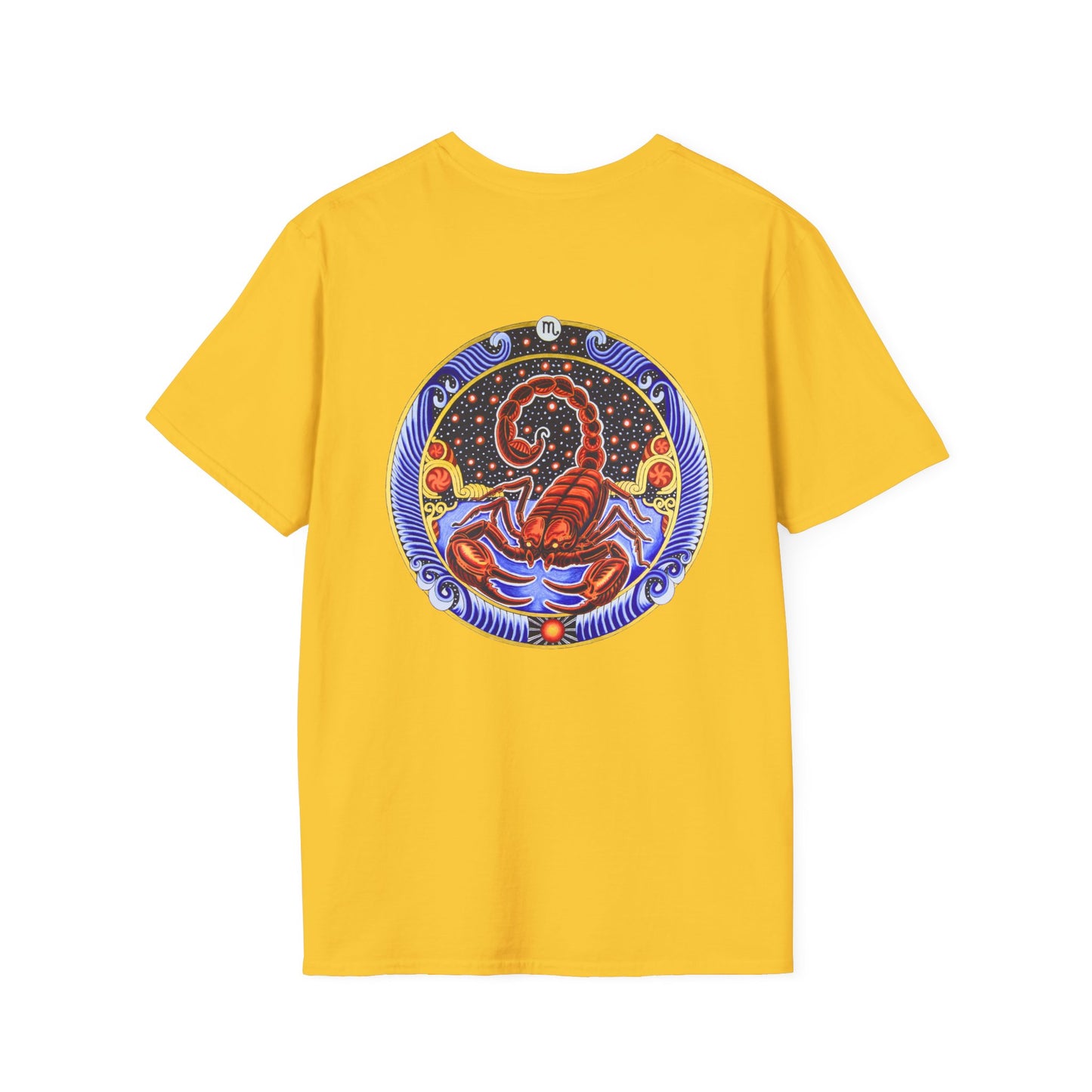 Scorpio Zodiac Crew Neck T-Shirt – Hand-Drawn Celestial Design (Non-AI)
