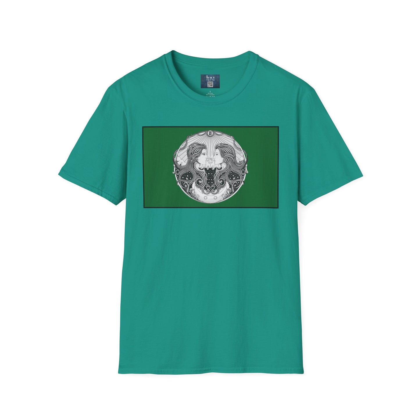 Gemini Zodiac Softstyle T-Shirt - Hand-Drawn Celestial Design (Non-AI) Universal