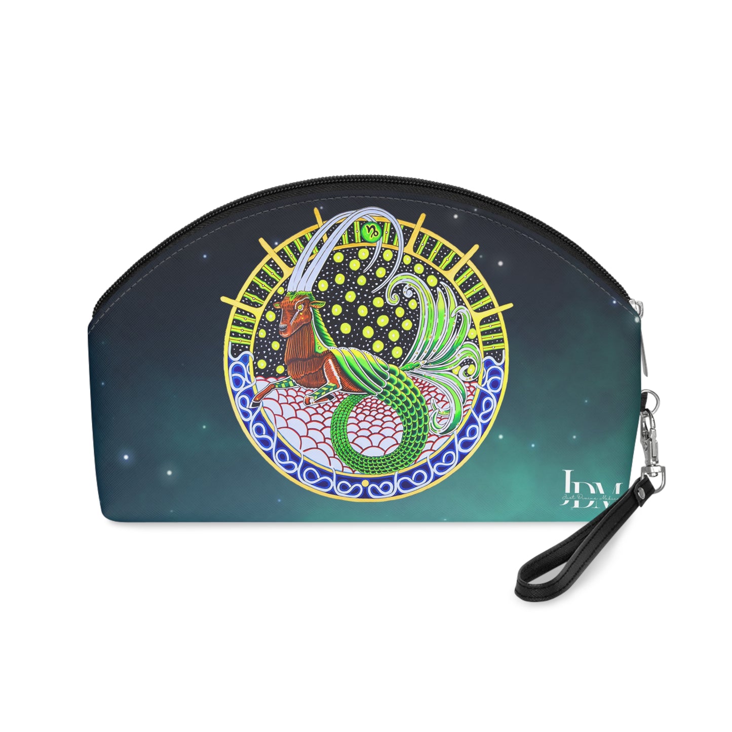 Capricorn Zodiac Makeup Bag – Hand-Drawn Celestial Design (Non-AI)