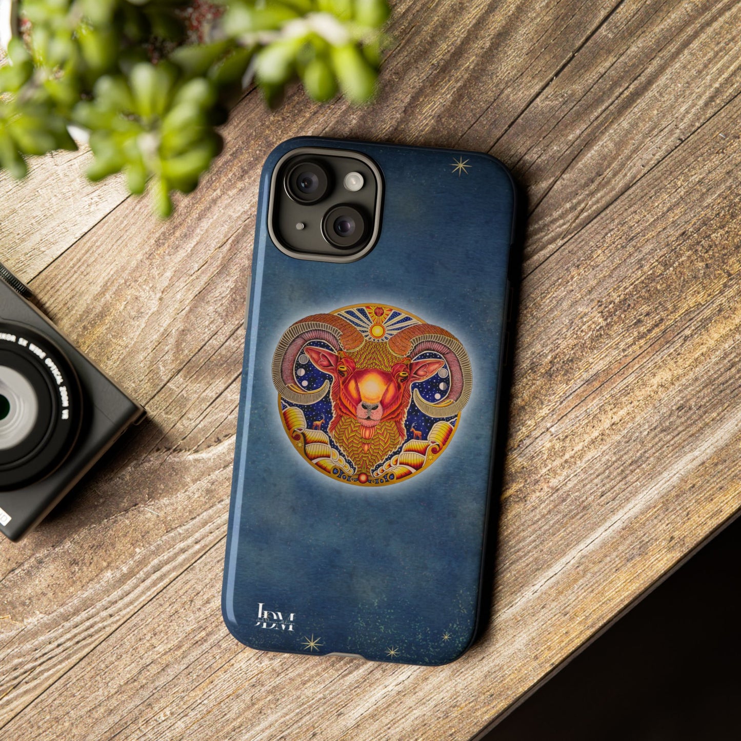 Aries Zodiac Phone Case - Hand-Drawn Celestial Design (Non-AI)