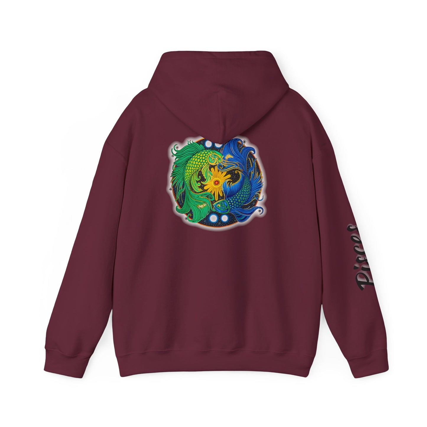 Pisces Zodiac Hoodie – Hand-Drawn Celestial Design (Non-AI)
