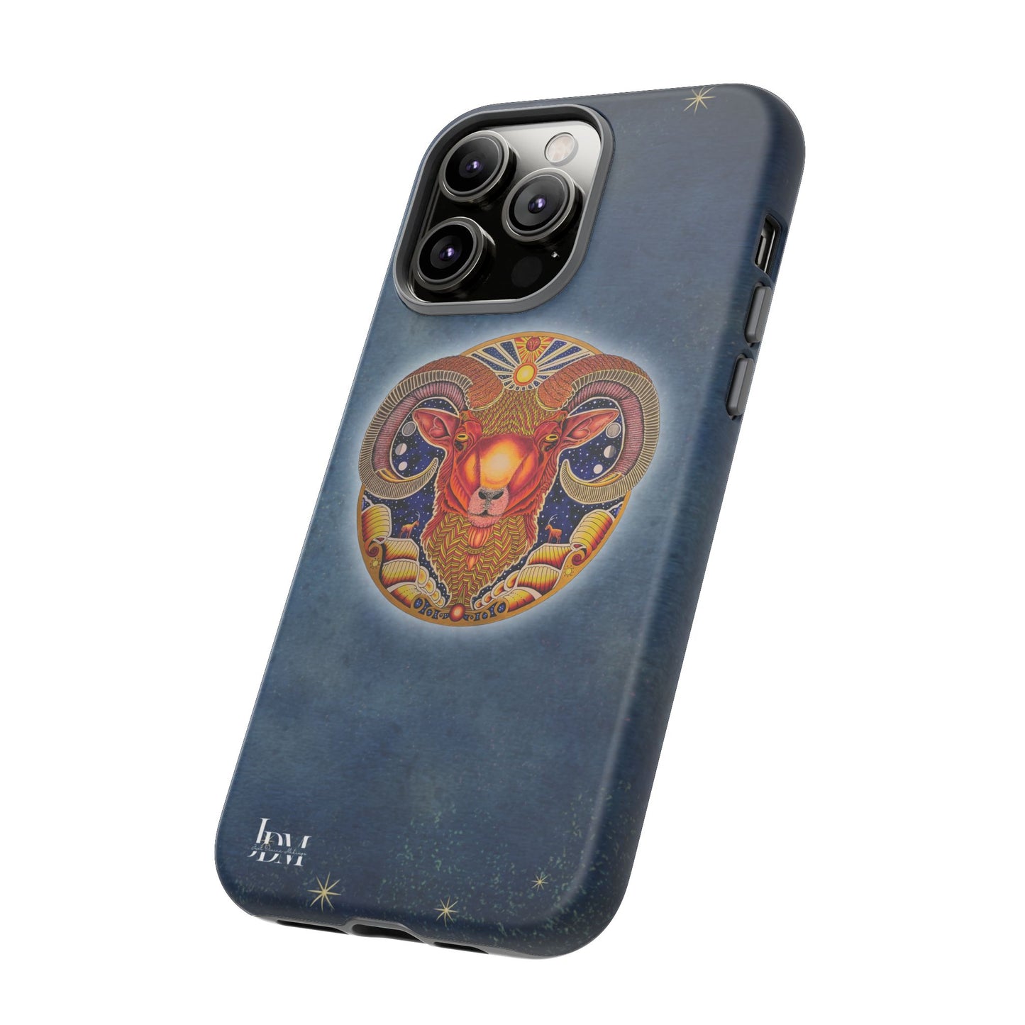 Aries Zodiac Phone Case - Hand-Drawn Celestial Design (Non-AI)