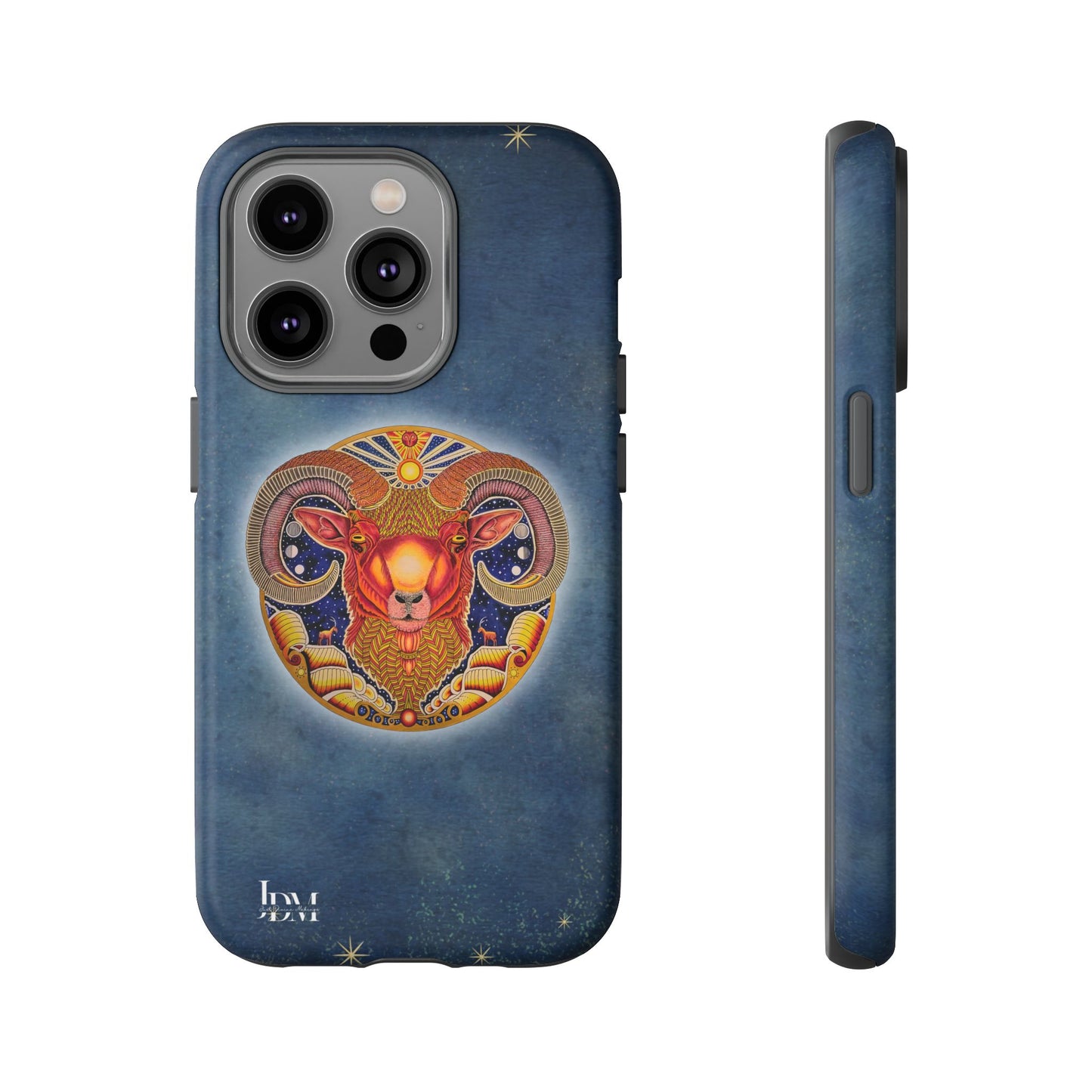 Aries Zodiac Phone Case - Hand-Drawn Celestial Design (Non-AI)