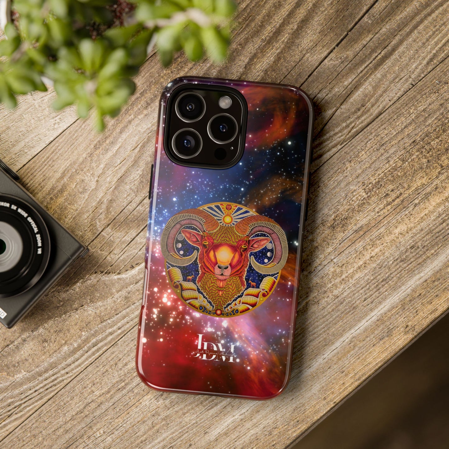 Aries Zodiac Tough Phone Case – Hand-Drawn Celestial Design (Non-AI)