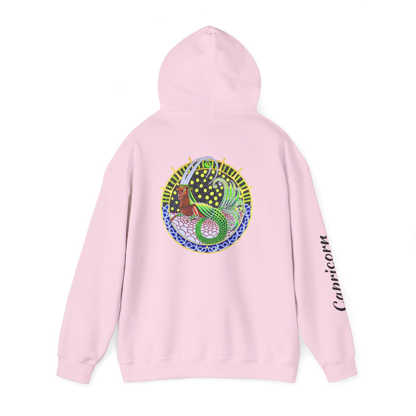 Capricorn Zodiac Hoodie – Hand-Drawn Celestial Design (Non-AI)