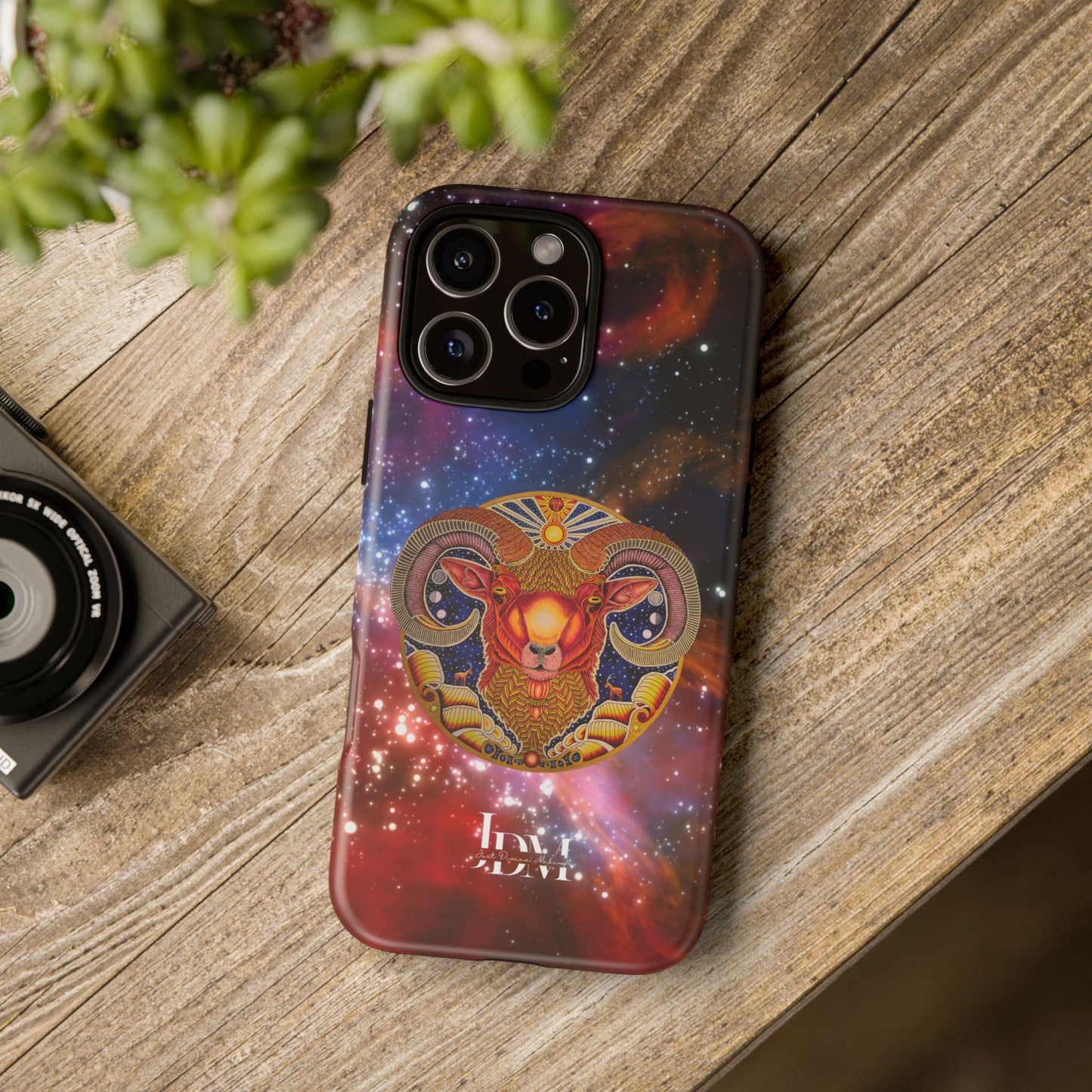 Aries Zodiac Tough Phone Case – Hand-Drawn Celestial Design (Non-AI)