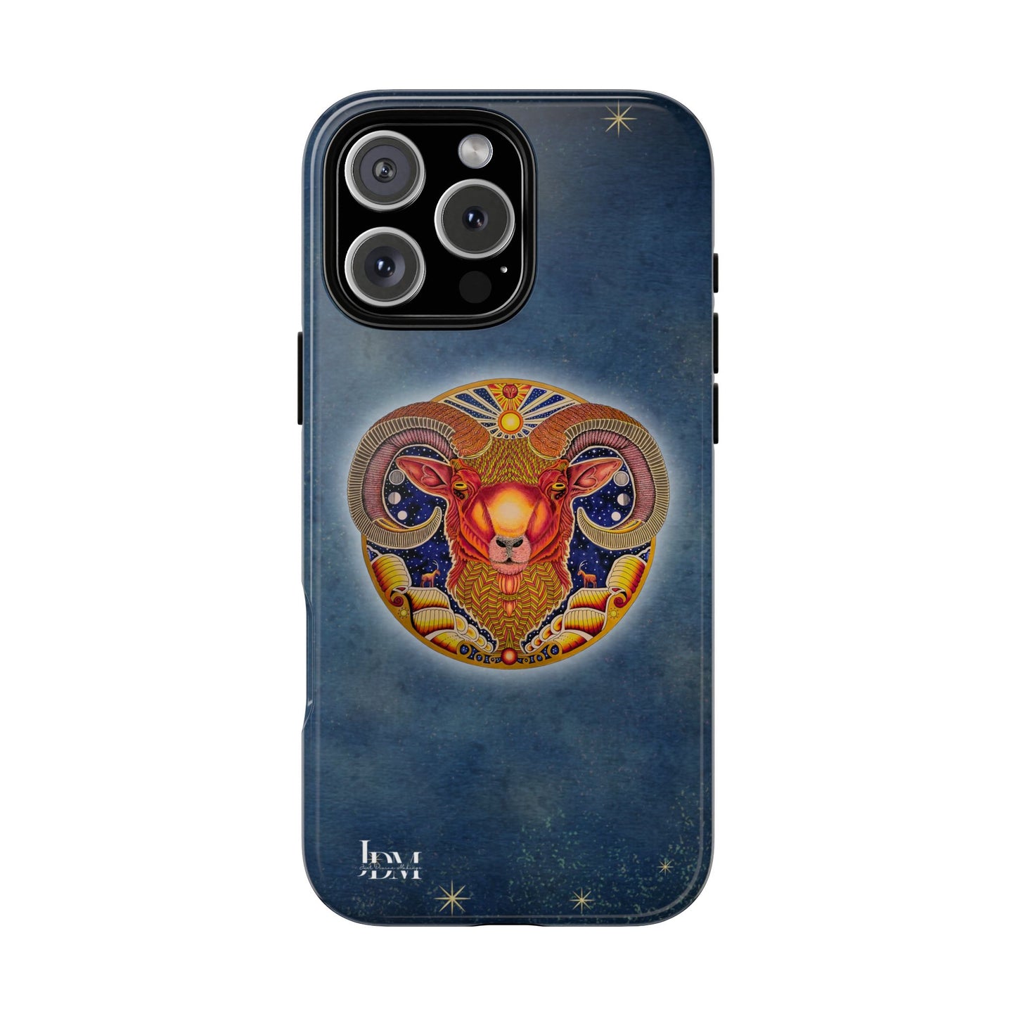 Aries Zodiac Phone Case - Hand-Drawn Celestial Design (Non-AI)