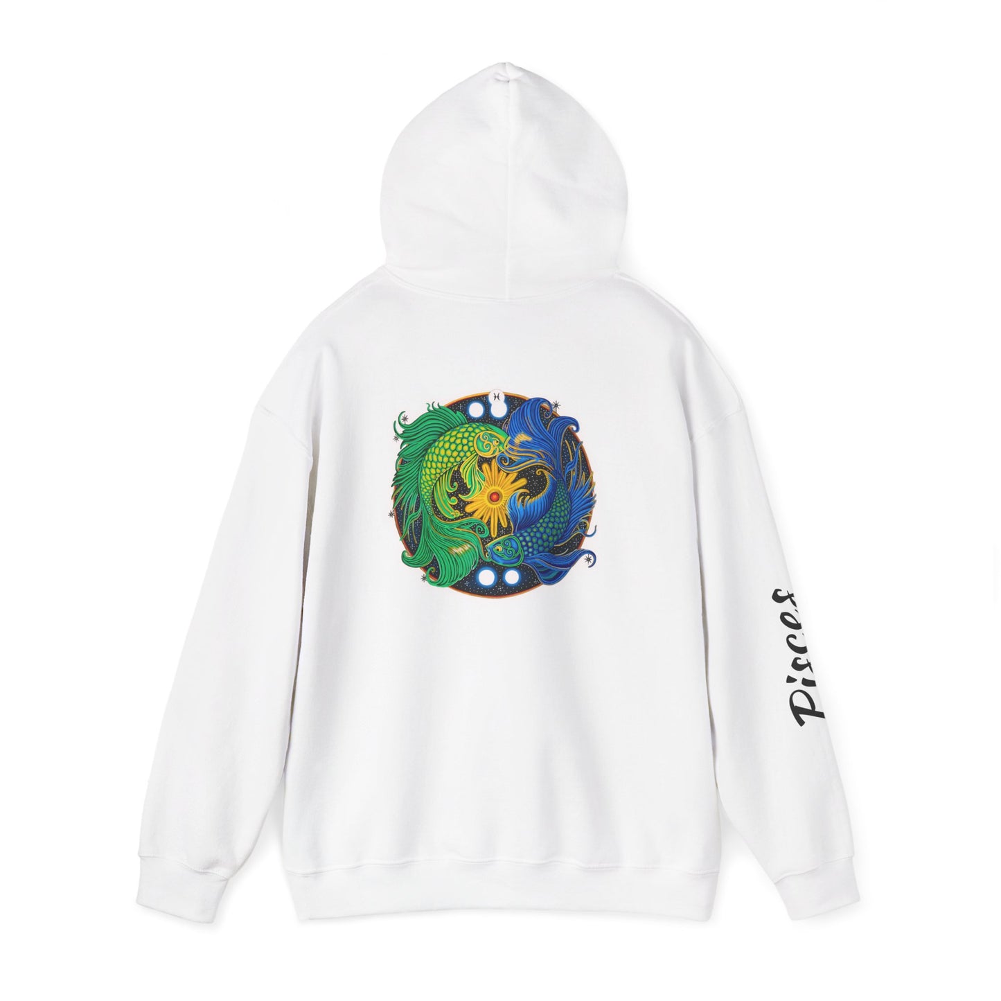 Pisces Zodiac Hoodie – Hand-Drawn Celestial Design (Non-AI)