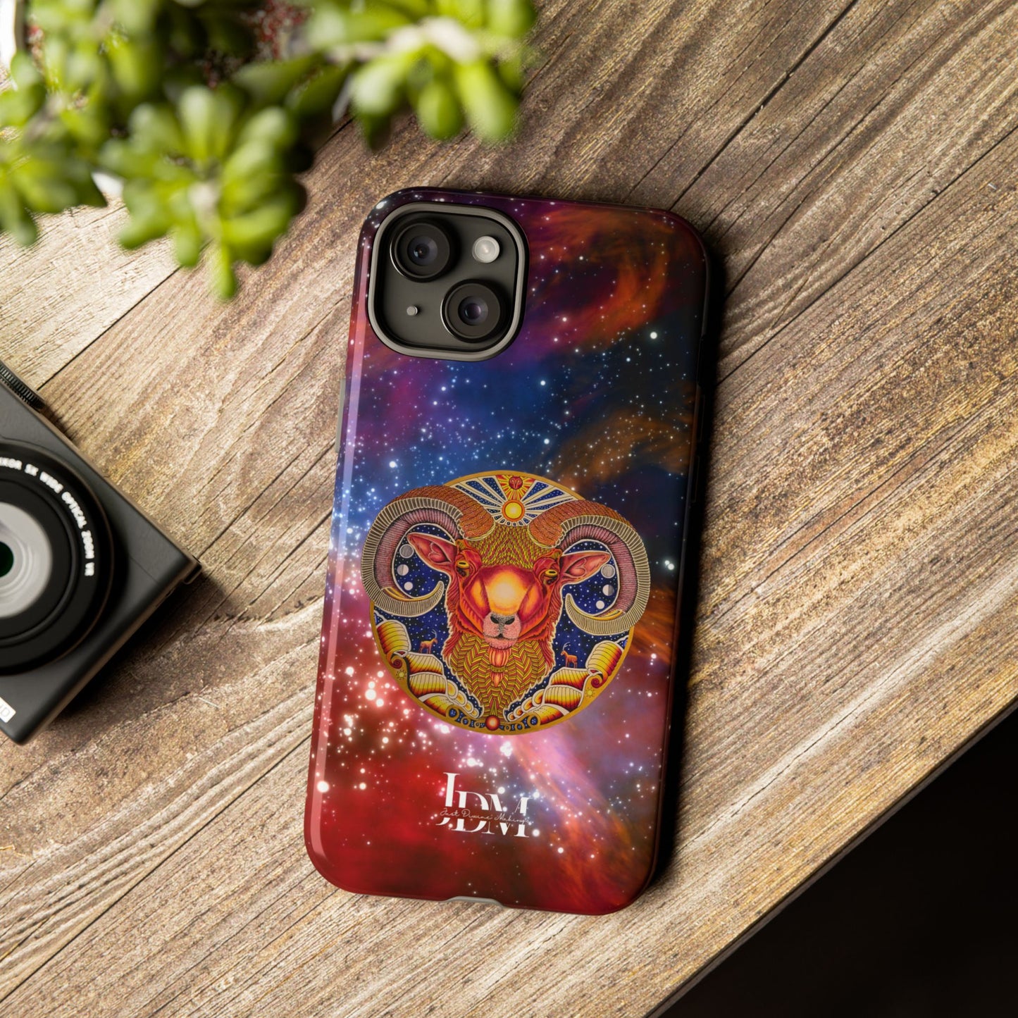 Aries Zodiac Tough Phone Case – Hand-Drawn Celestial Design (Non-AI)