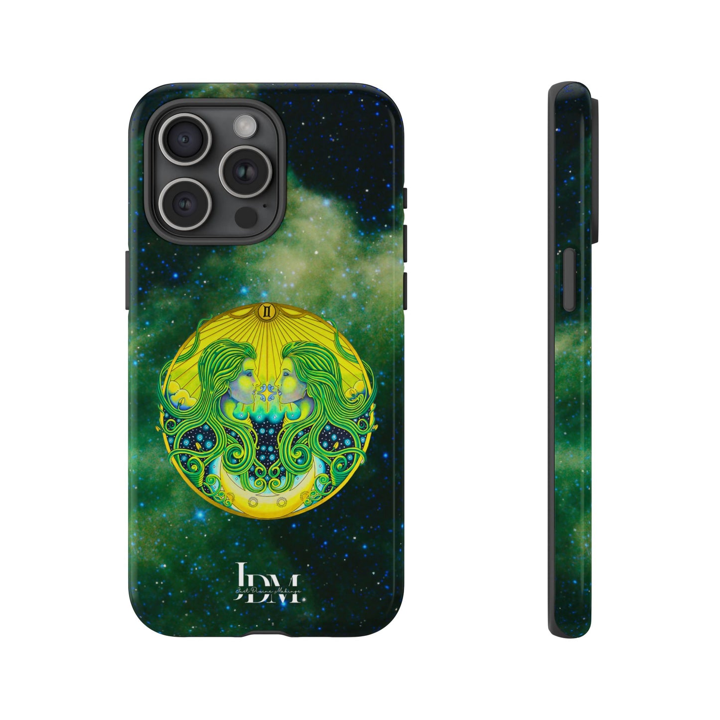 Gemini Zodiac Tough Phone Case – Hand-Drawn Celestial Design (Non-AI)