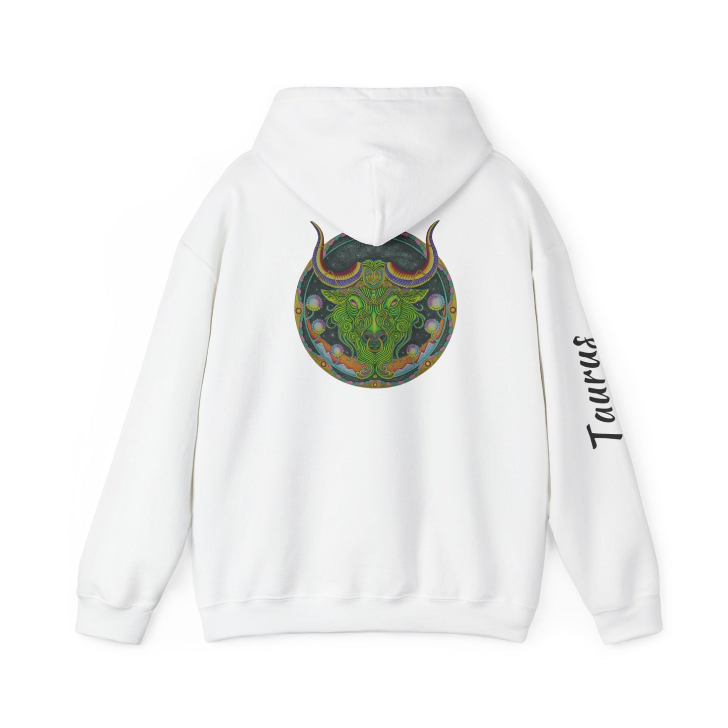 Taurus Zodiac Hoodie - Hand-Drawn Celestial Design (Non-AI)