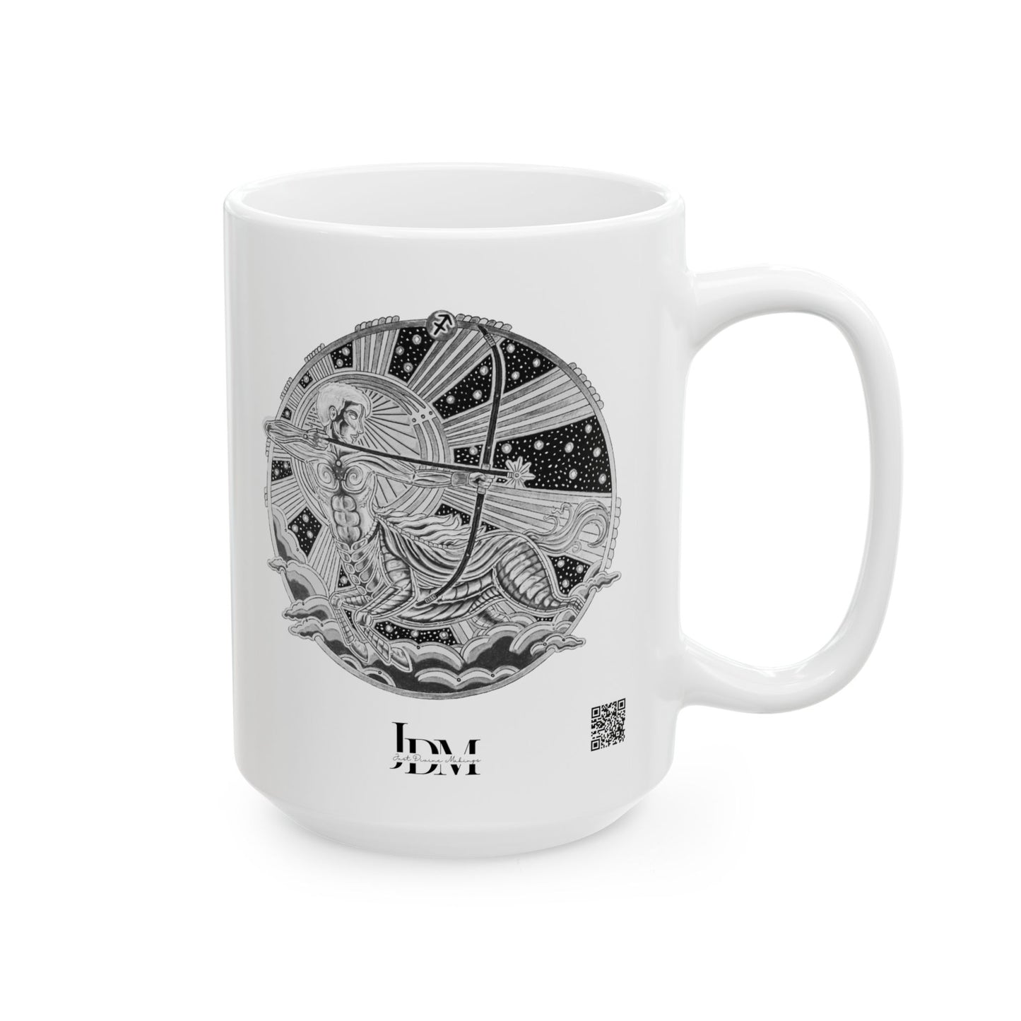 Sagittarius Zodiac Mug – Hand-Drawn Celestial Design (Non-AI) Universal