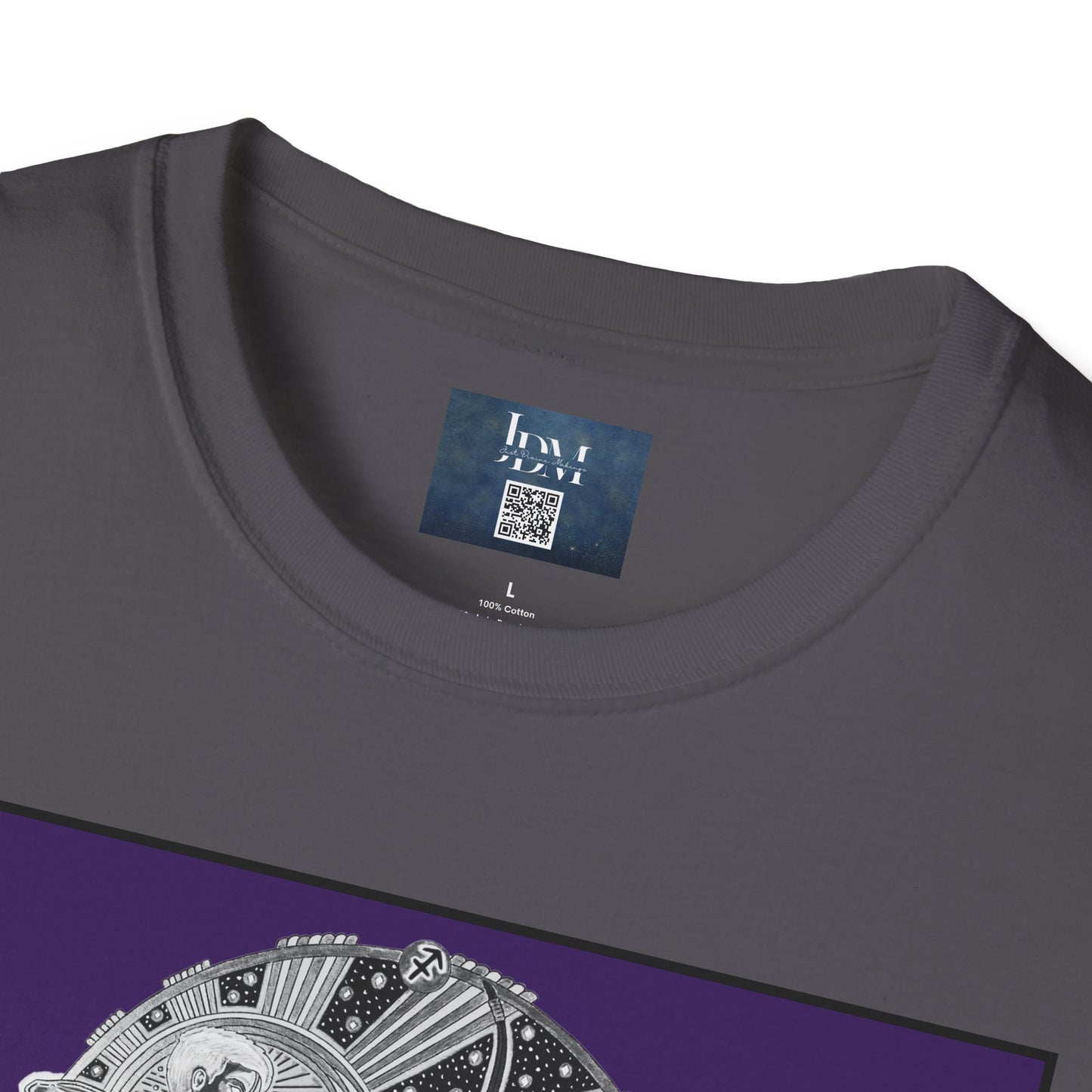 Sagittarius Zodiac Crew Neck T-Shirt – Hand-Drawn Celestial Design (Non-AI) Universal