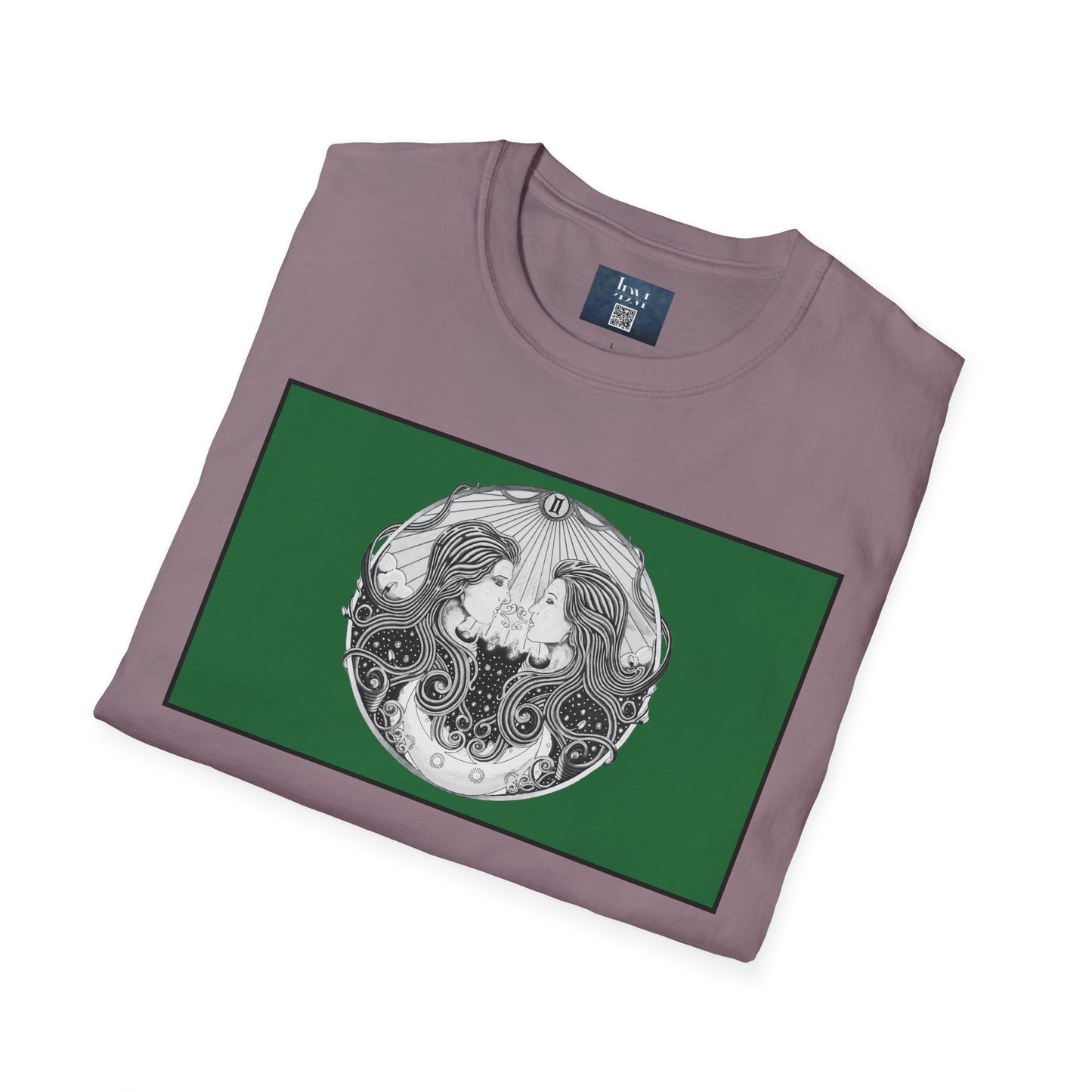 Gemini Zodiac Softstyle T-Shirt - Hand-Drawn Celestial Design (Non-AI) Universal