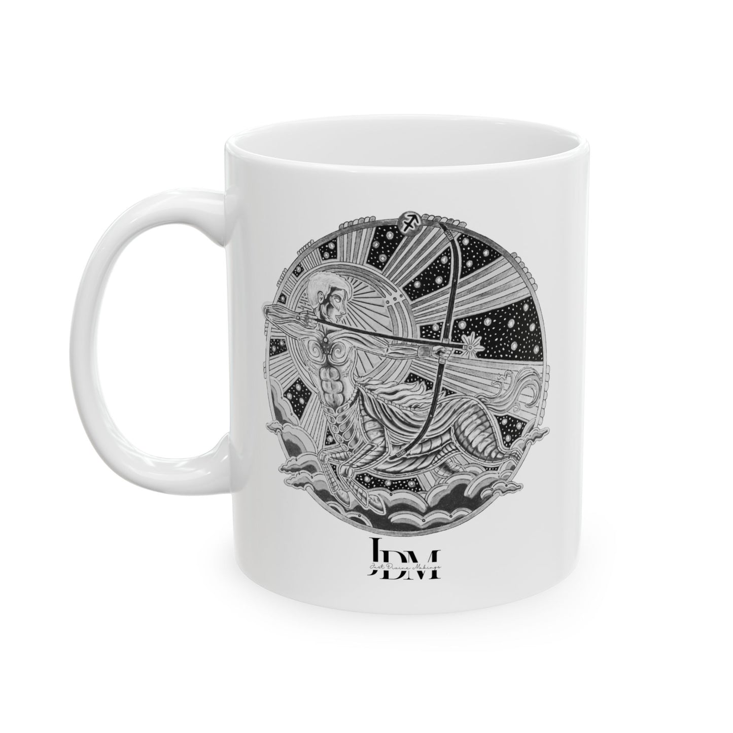 Sagittarius Zodiac Mug – Hand-Drawn Celestial Design (Non-AI) Universal