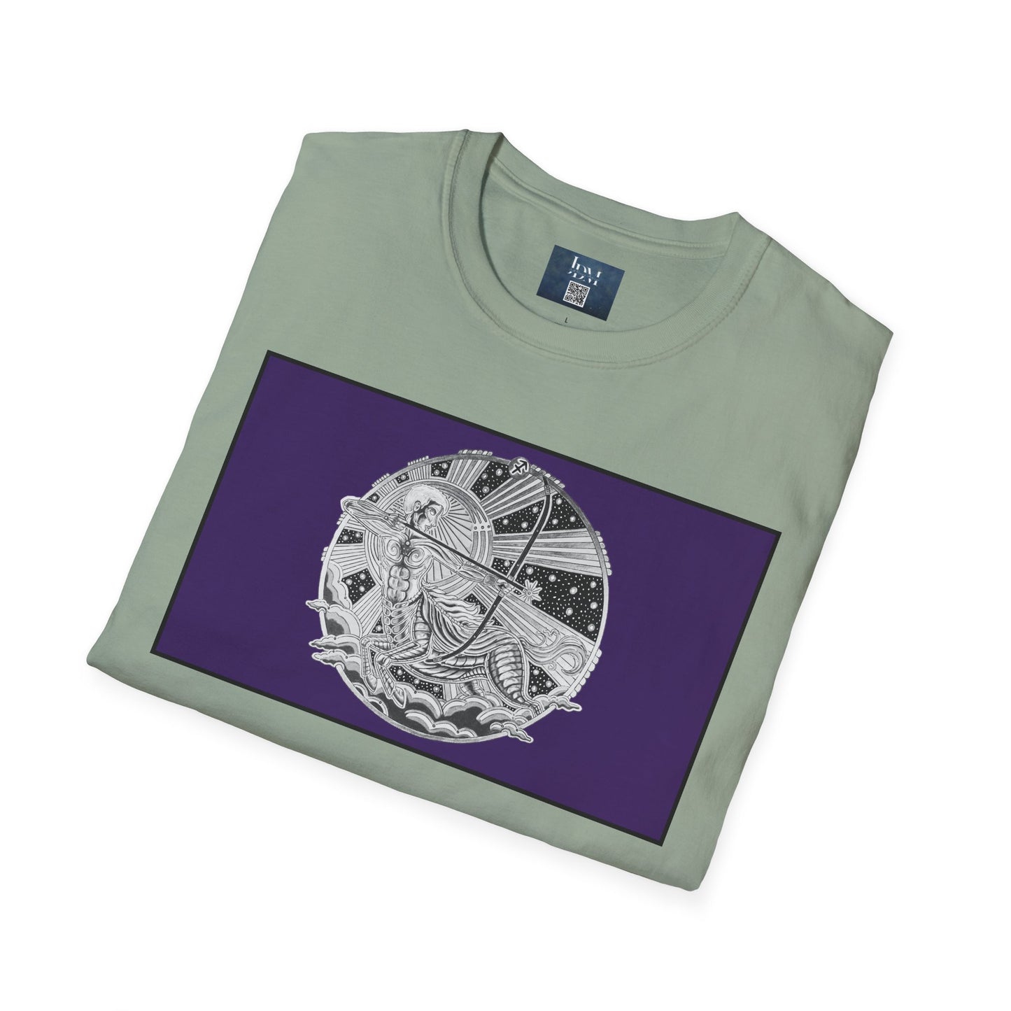 Sagittarius Zodiac Crew Neck T-Shirt – Hand-Drawn Celestial Design (Non-AI) Universal