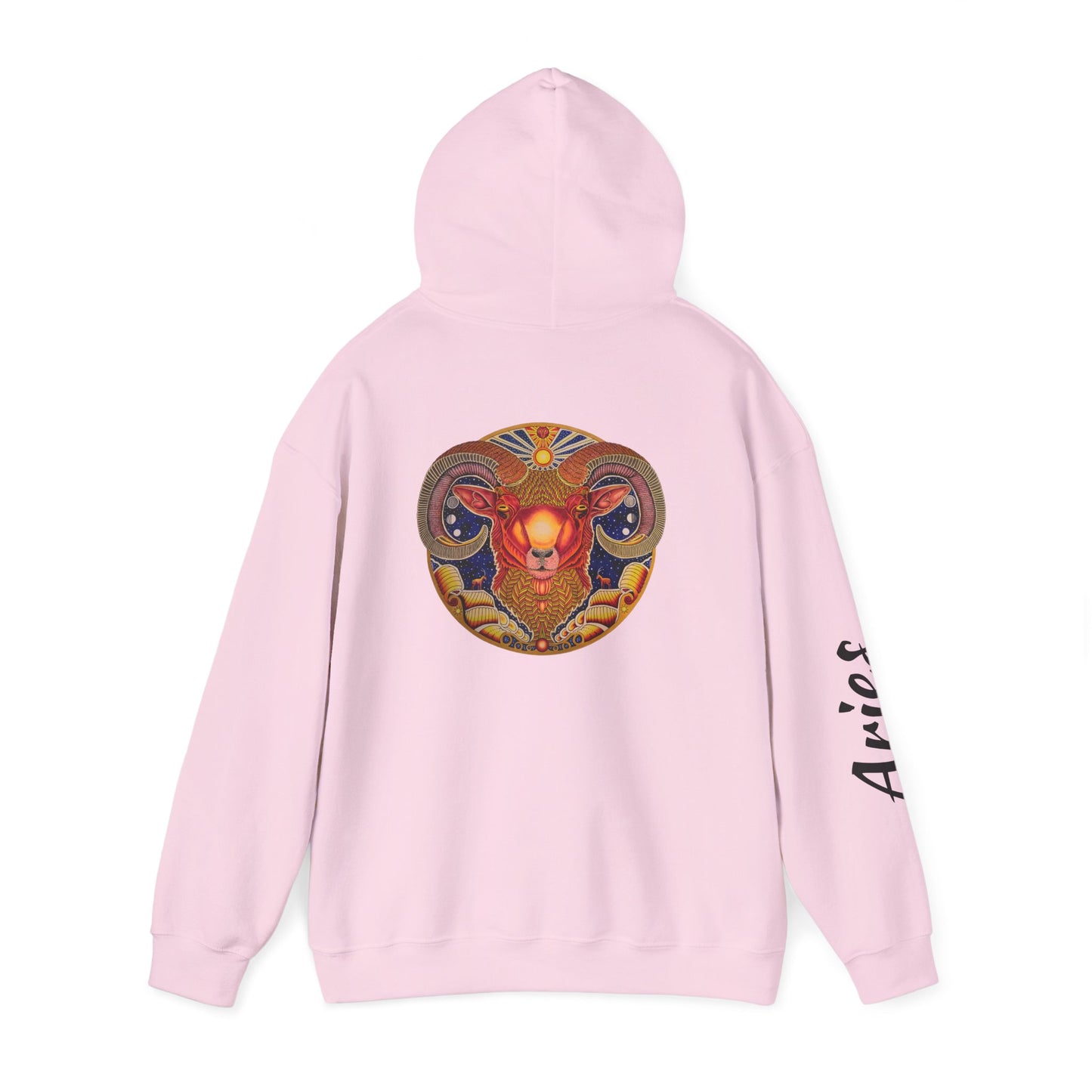 Aries Zodiac Hoodie - Hand-Drawn Celestial Design (Non-AI)